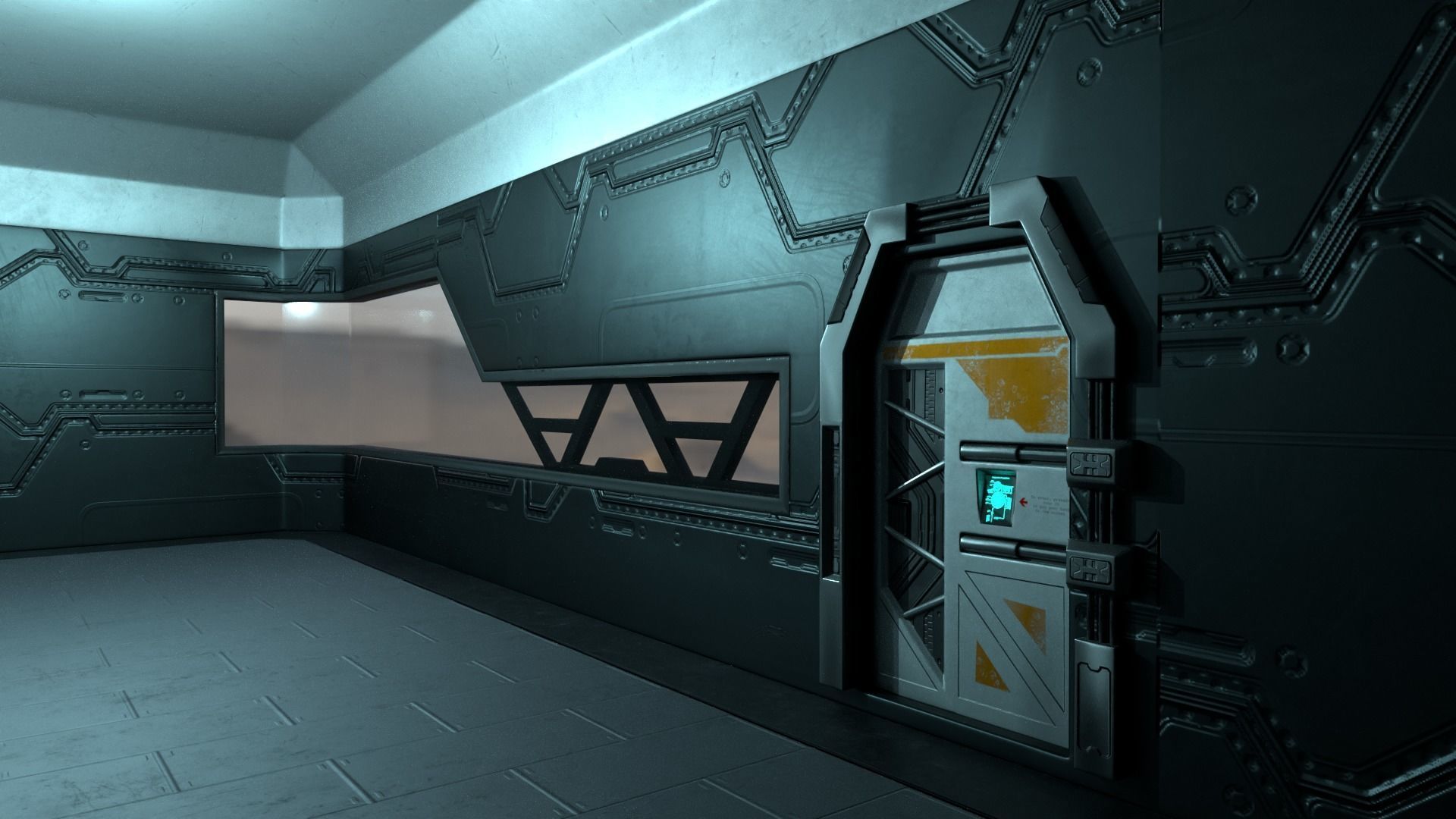 Space building Low-poly 3D model_19