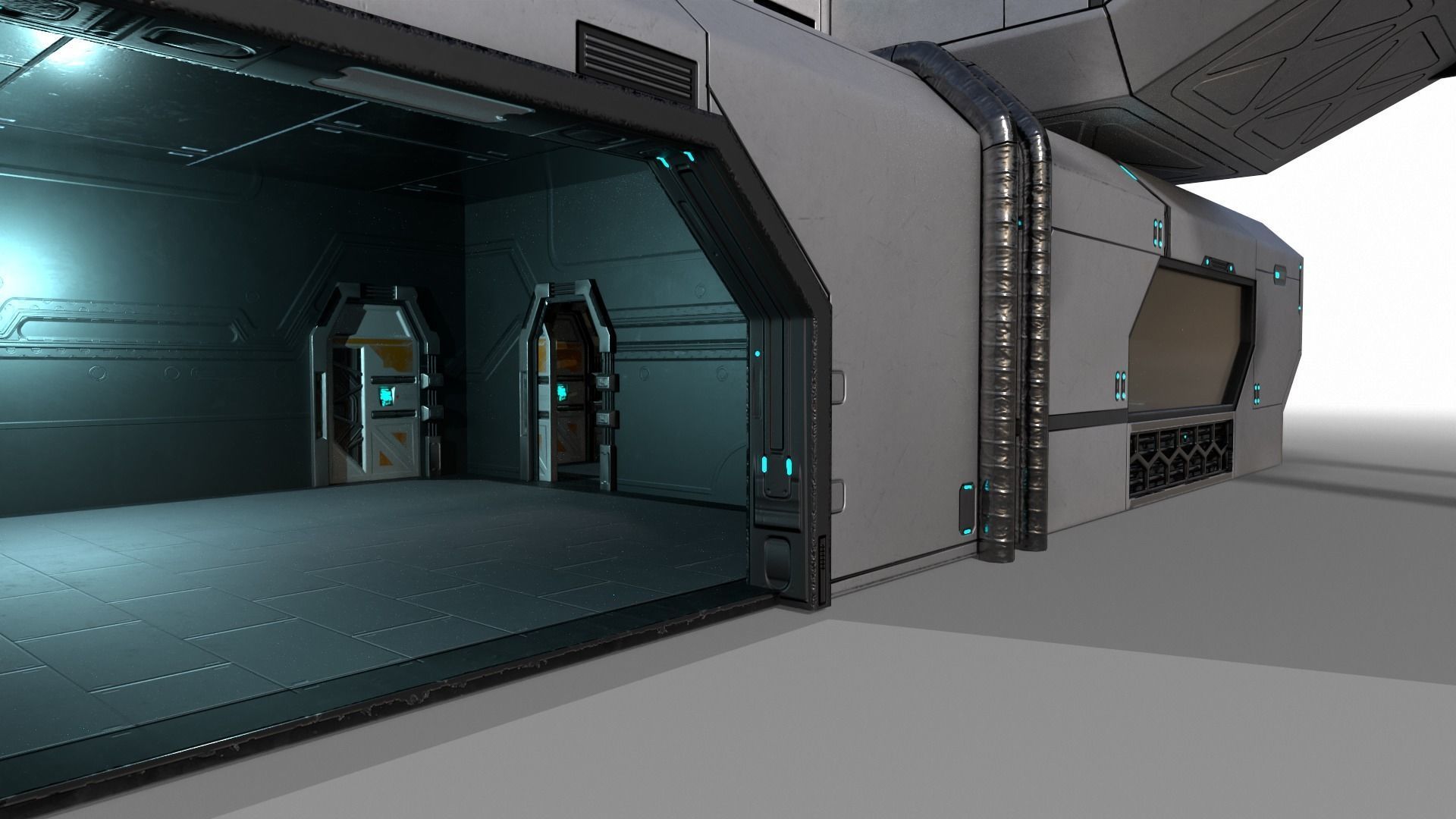 Space building Low-poly 3D model_15