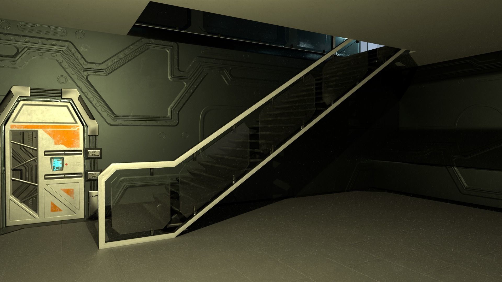 Space building Low-poly 3D model_17