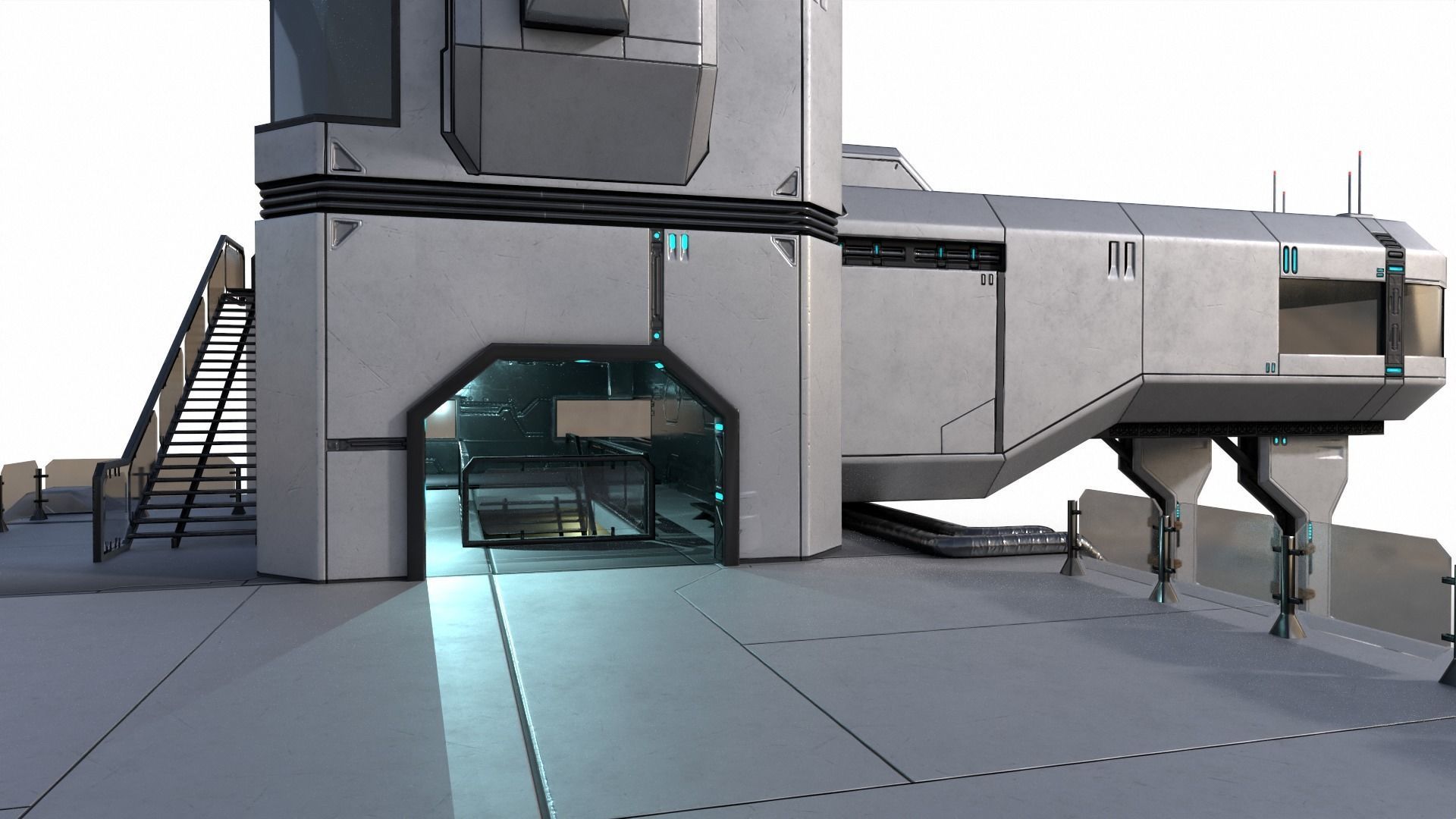 Space building Low-poly 3D model_13