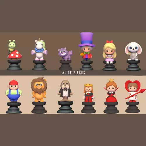 Alice Chess Pieces 3D print model_0