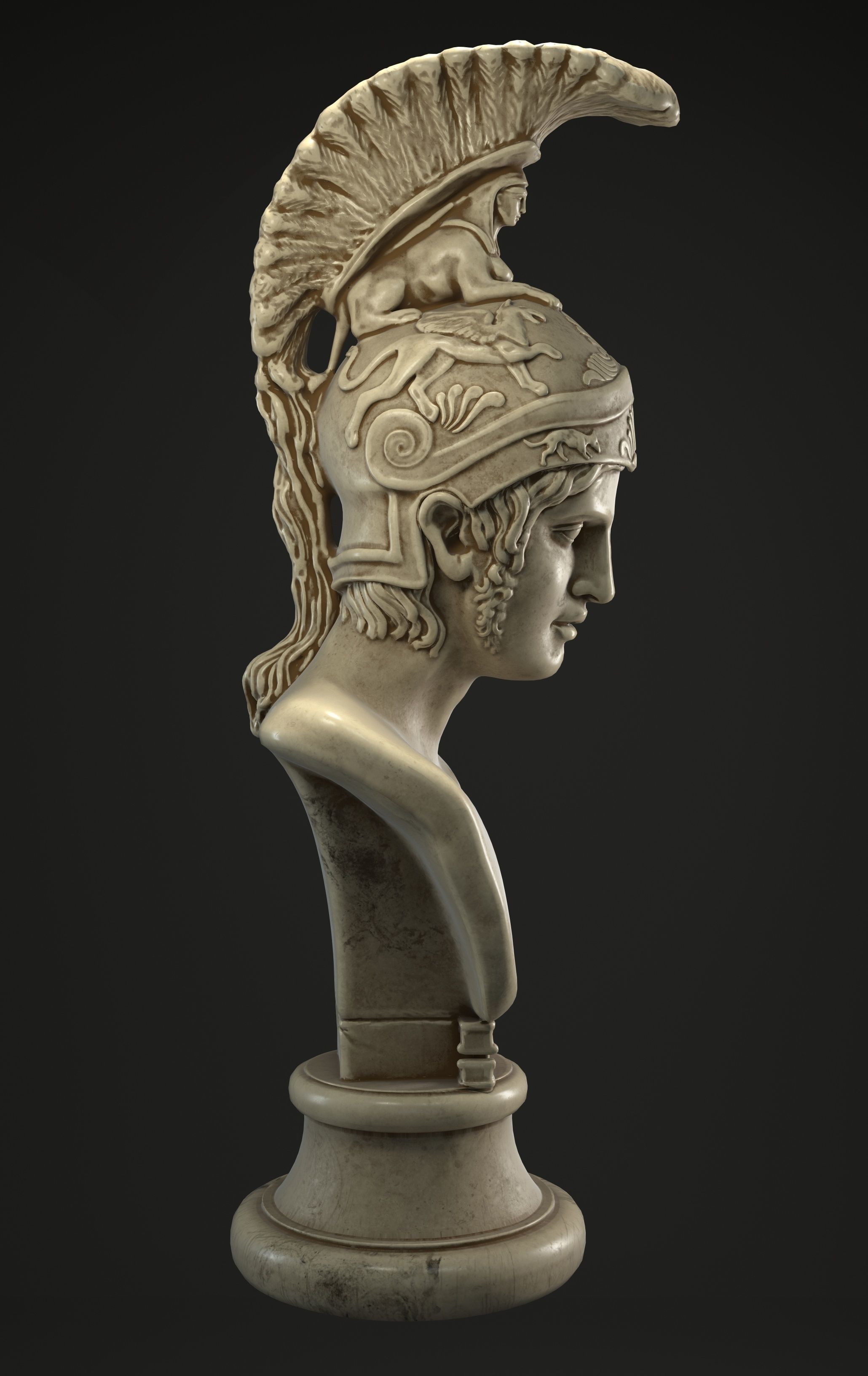Busto-Ares-Alkamenes bust of ancient greek woman 3D model_2