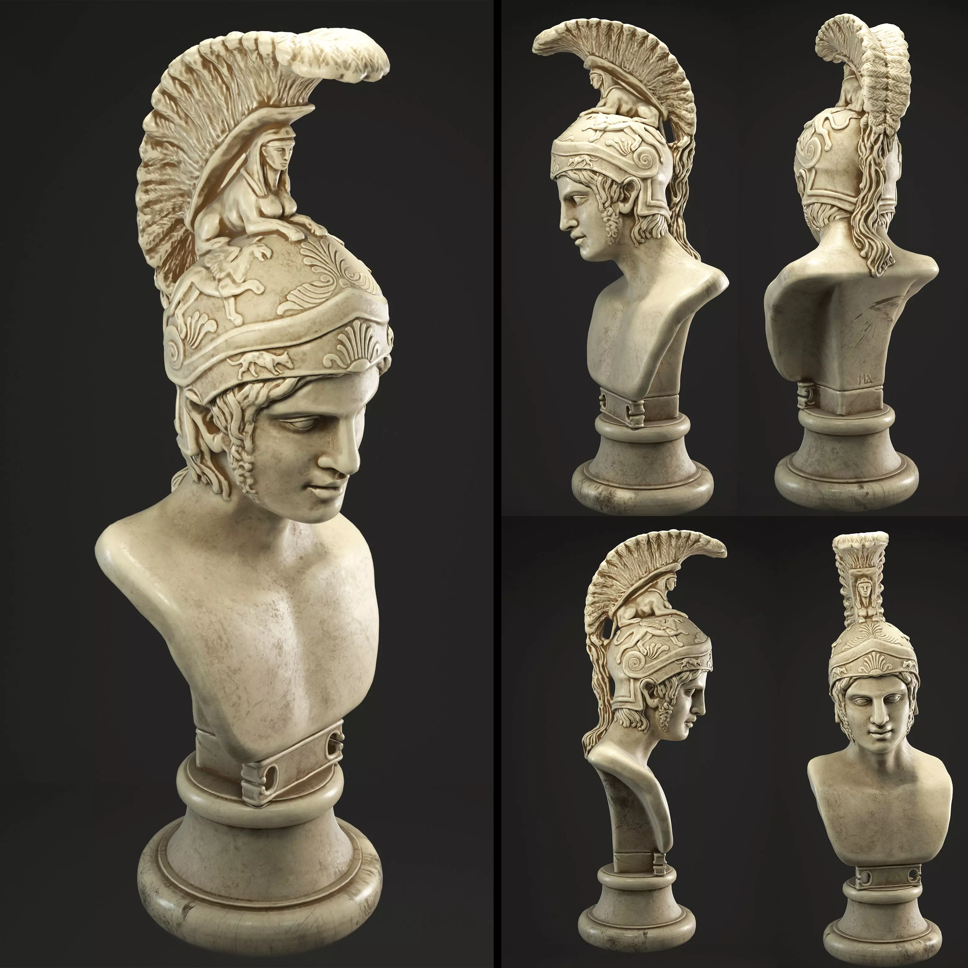 Busto-Ares-Alkamenes bust of ancient greek woman 3D model_0