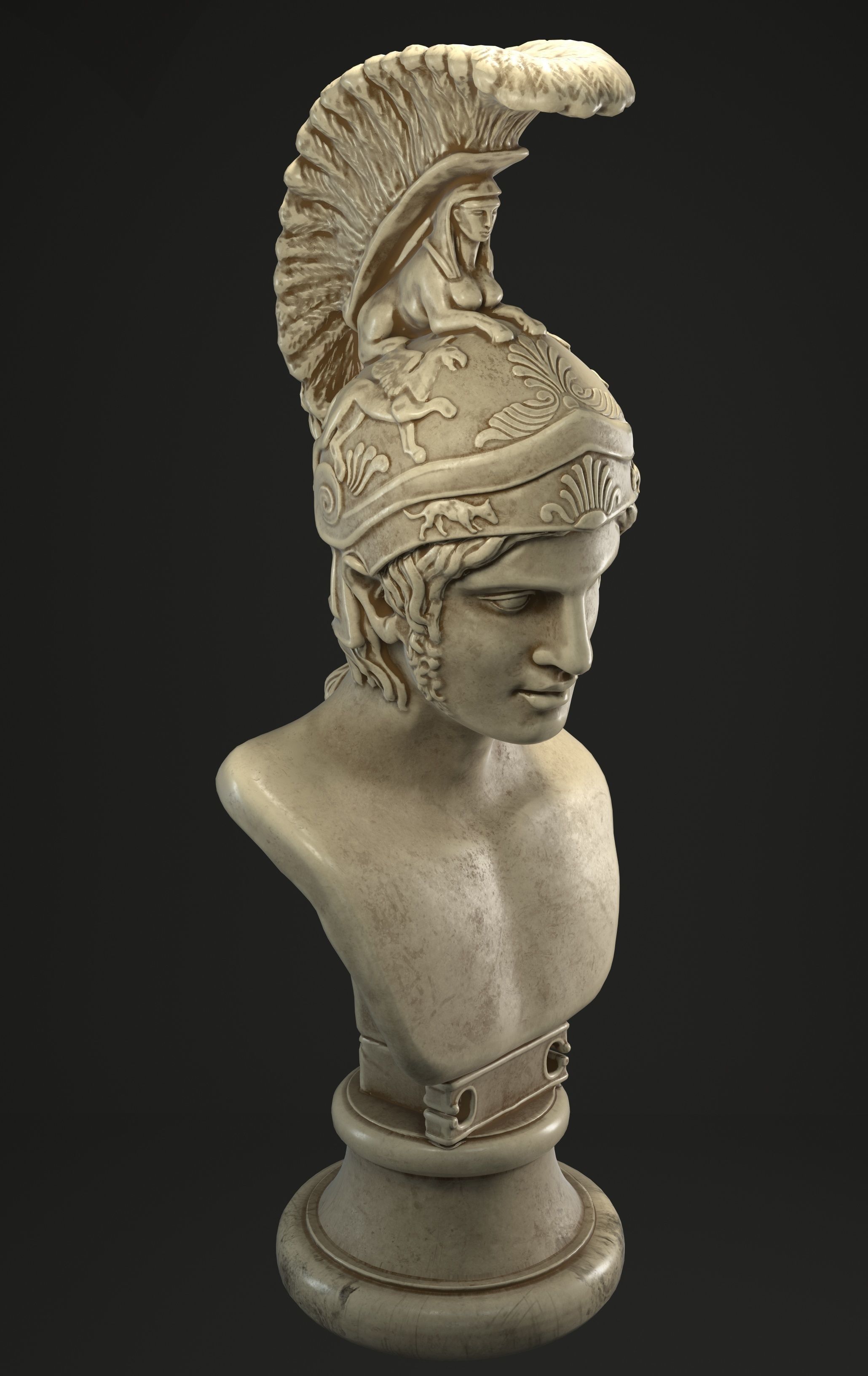Busto-Ares-Alkamenes bust of ancient greek woman 3D model_6