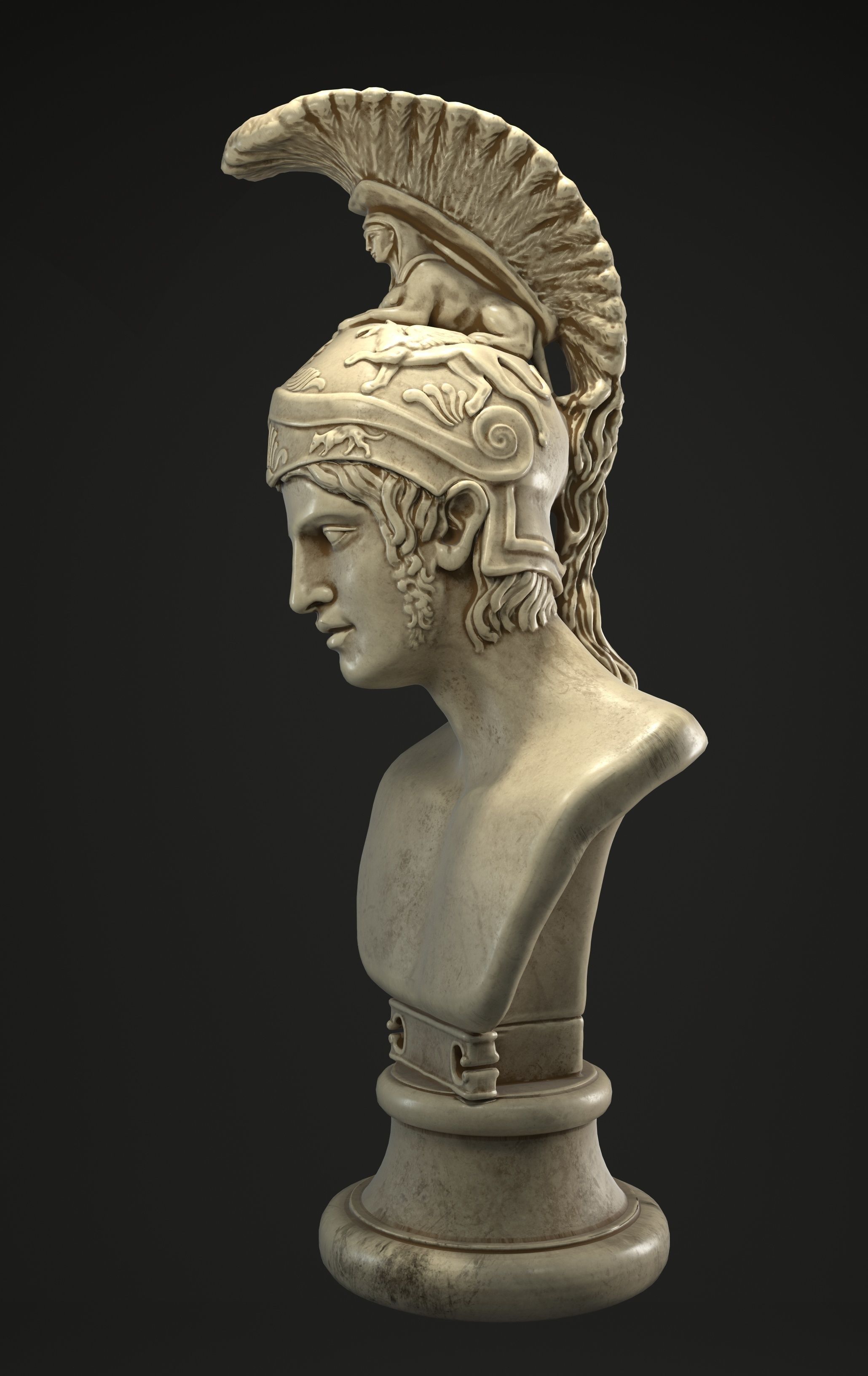 Busto-Ares-Alkamenes bust of ancient greek woman 3D model_4