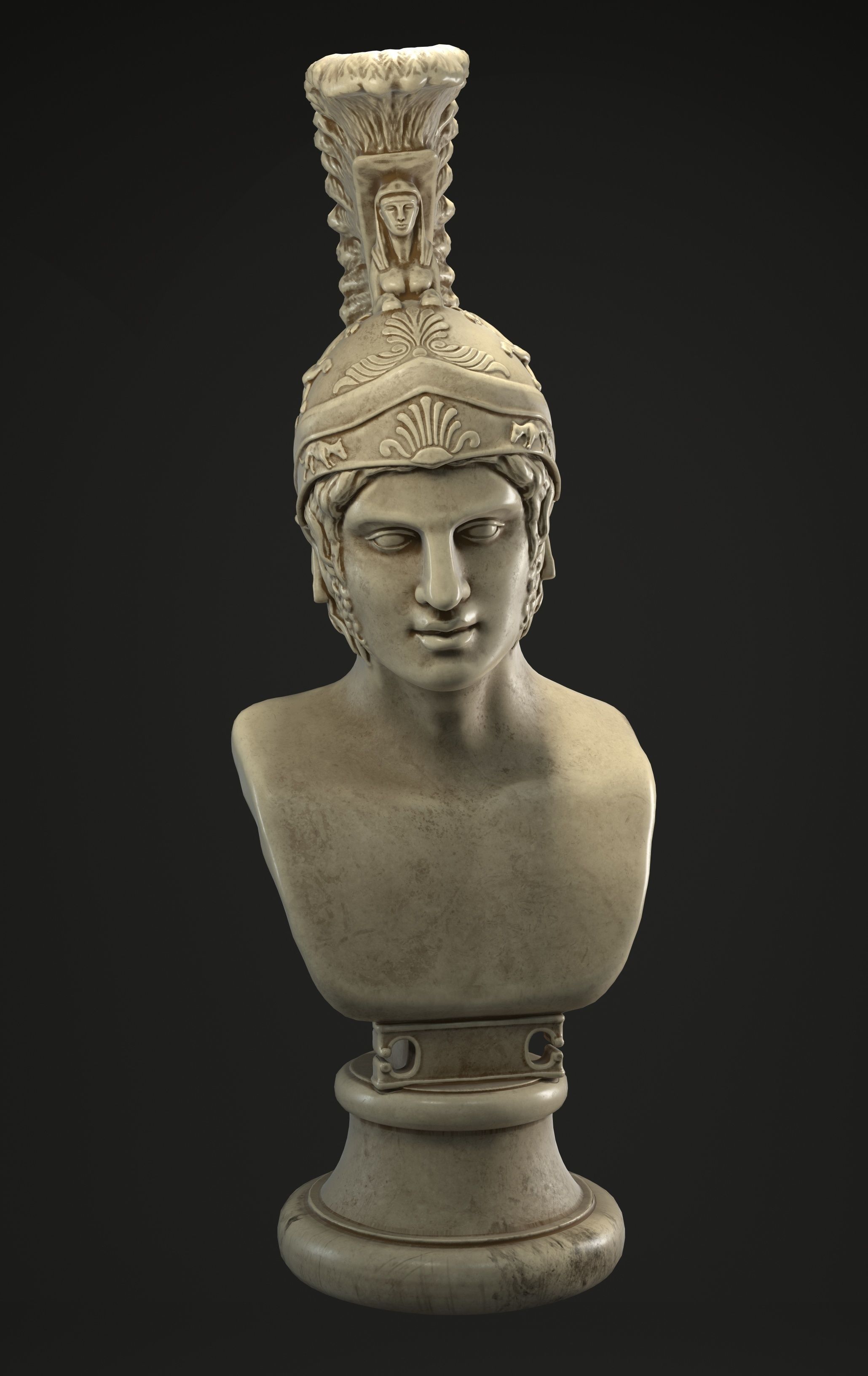 Busto-Ares-Alkamenes bust of ancient greek woman 3D model_3