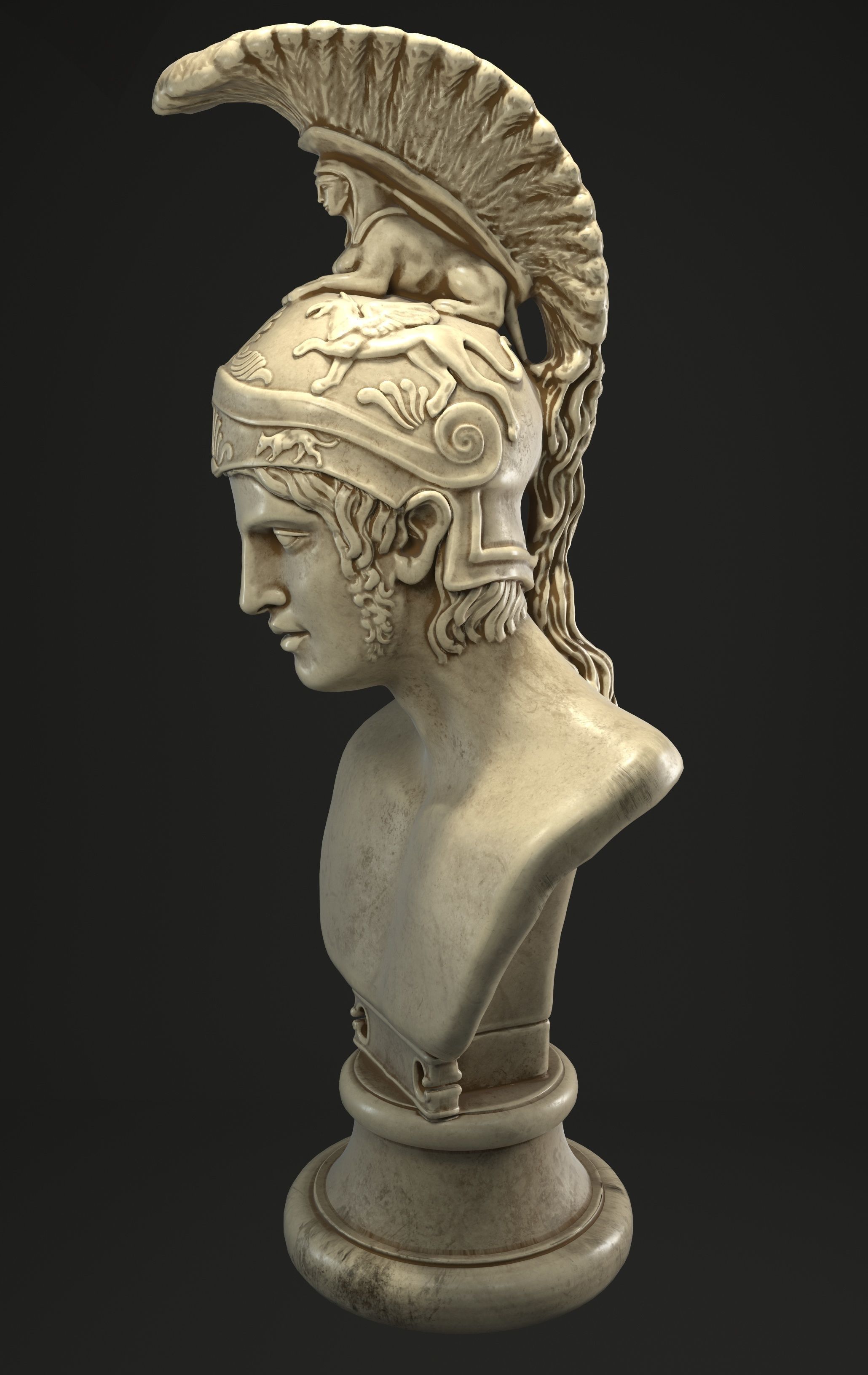 Busto-Ares-Alkamenes bust of ancient greek woman 3D model_7