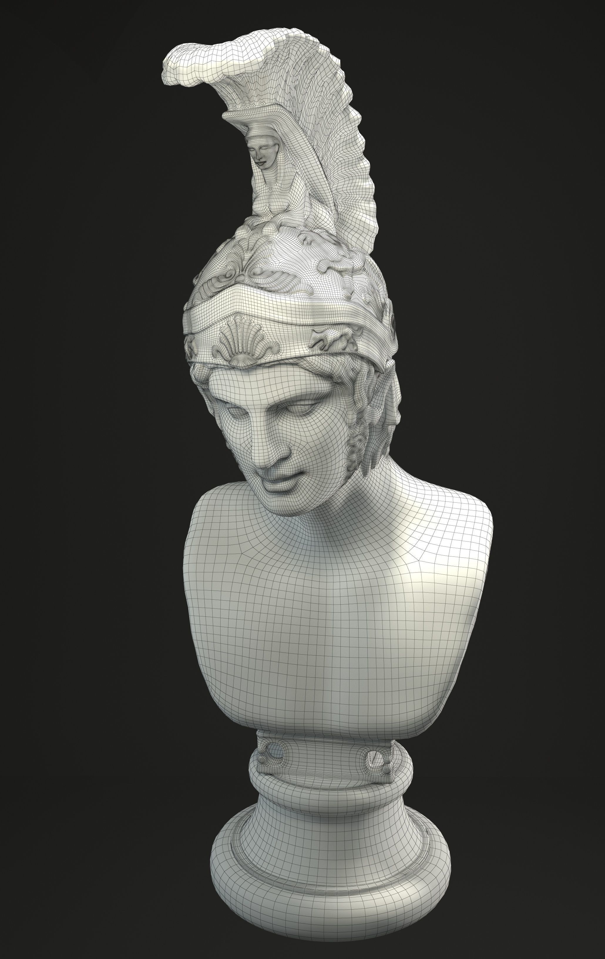 Busto-Ares-Alkamenes bust of ancient greek woman 3D model_8