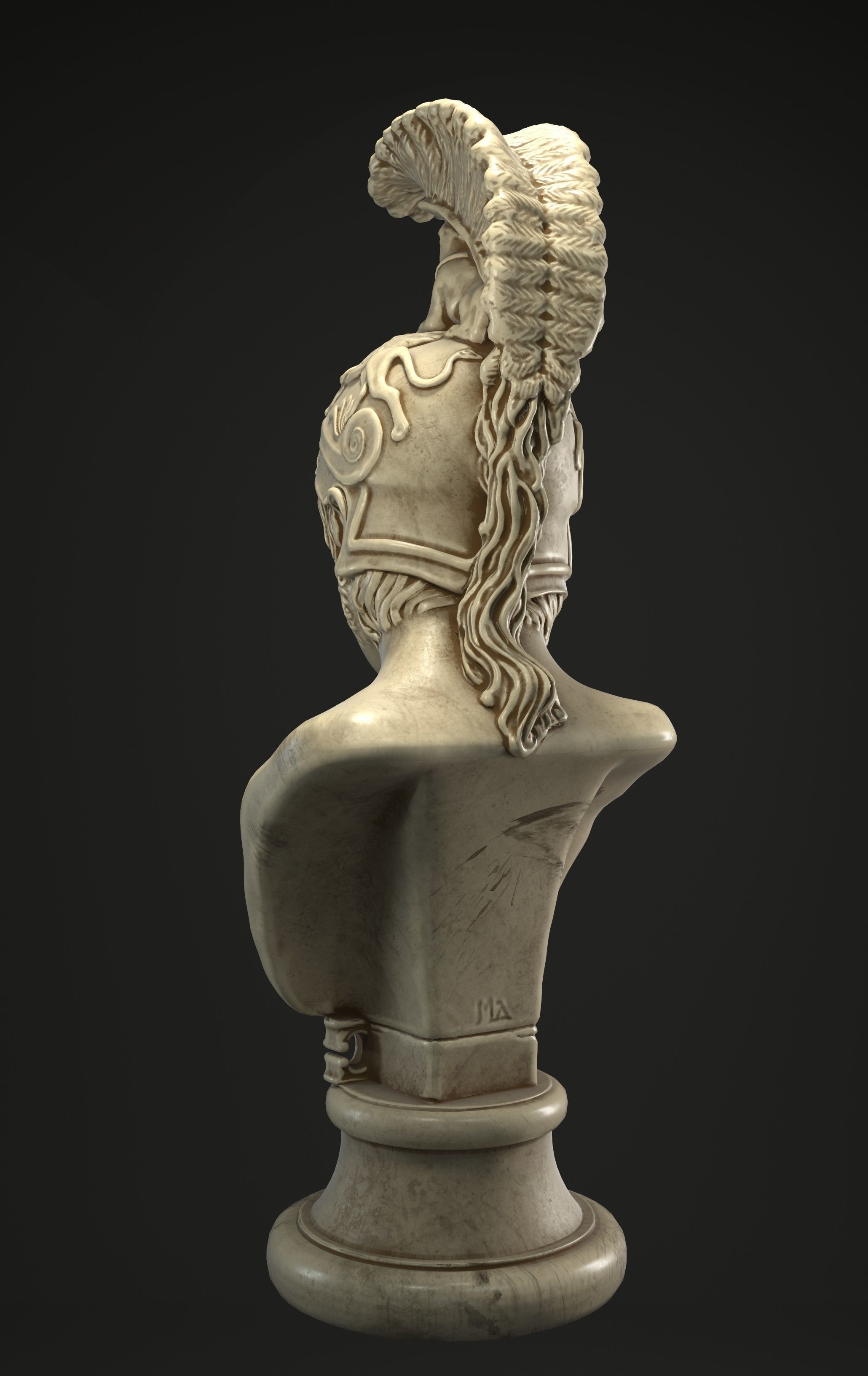 Busto-Ares-Alkamenes bust of ancient greek woman 3D model_5