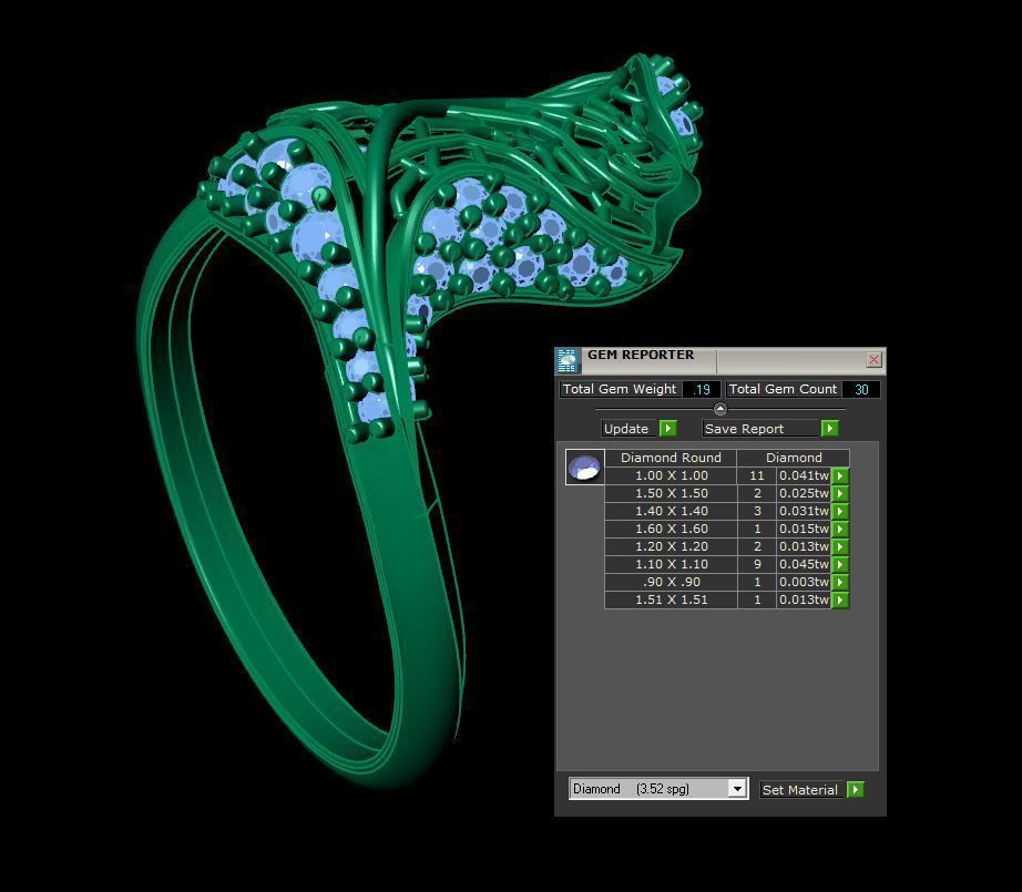 Leaves Ring 3D print model_4
