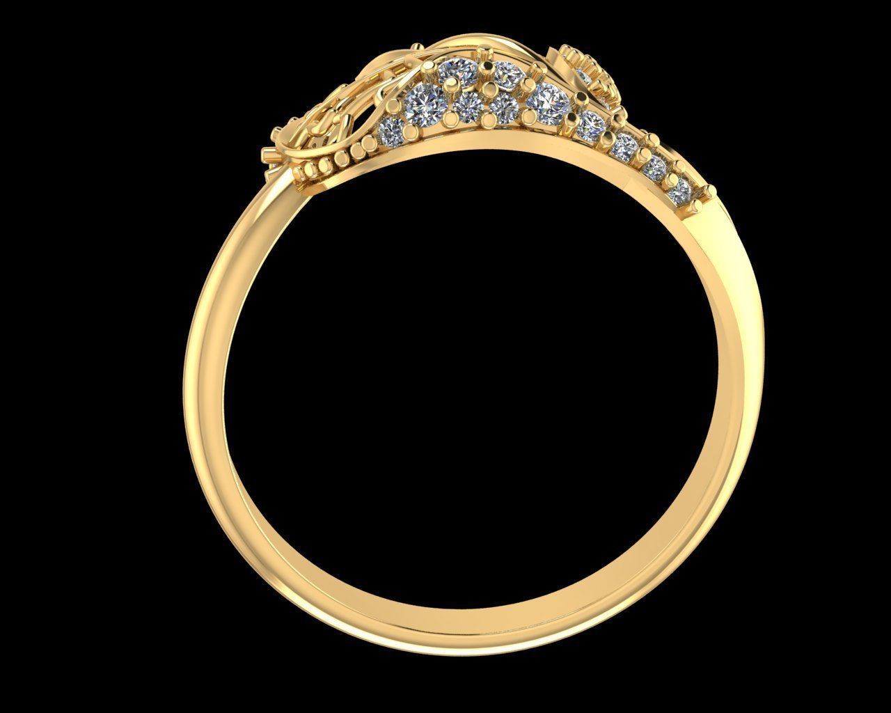 Leaves Ring 3D print model_9