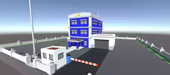 Low-Poly Police Station