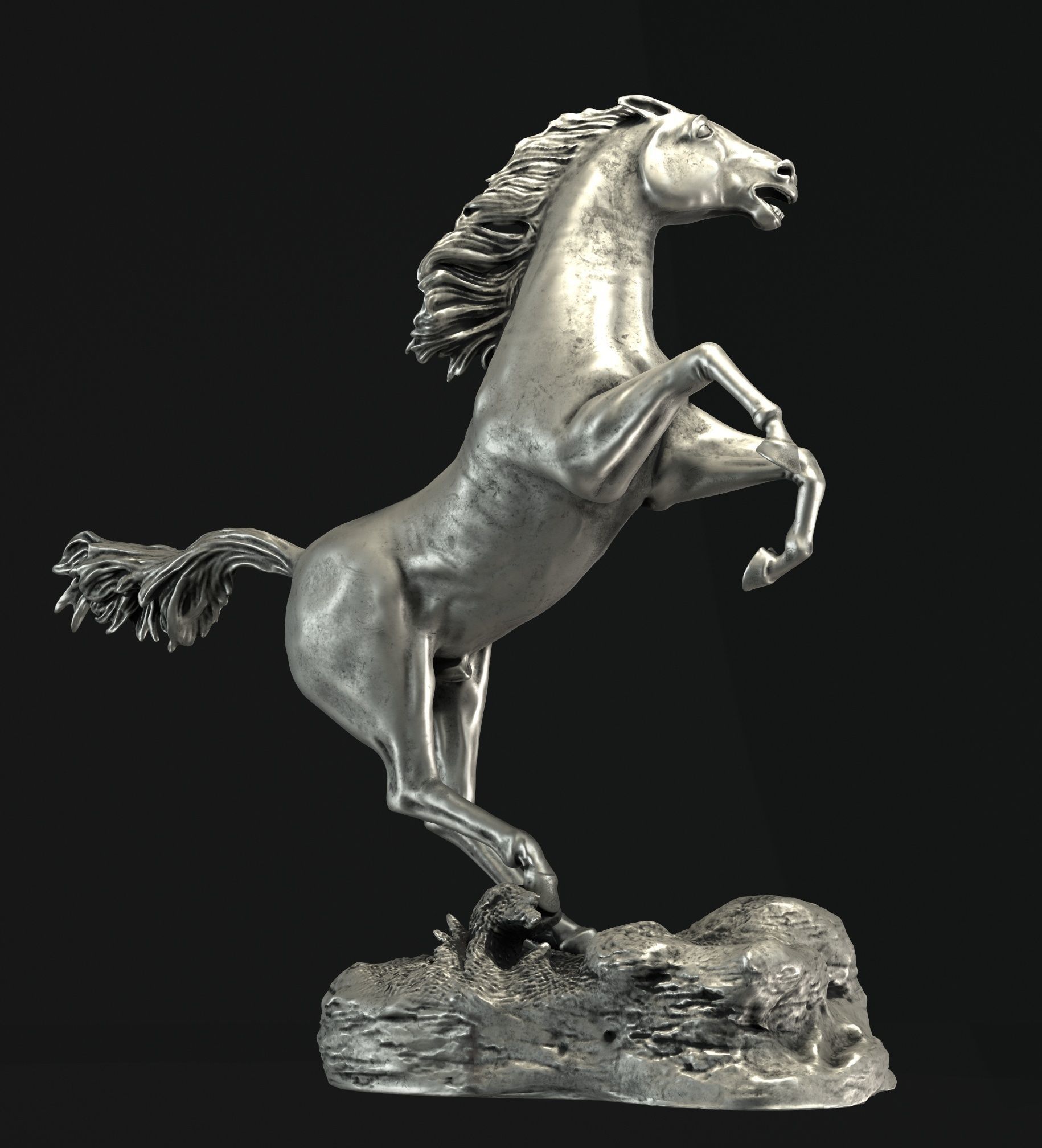 horse sculpture 3D model_11