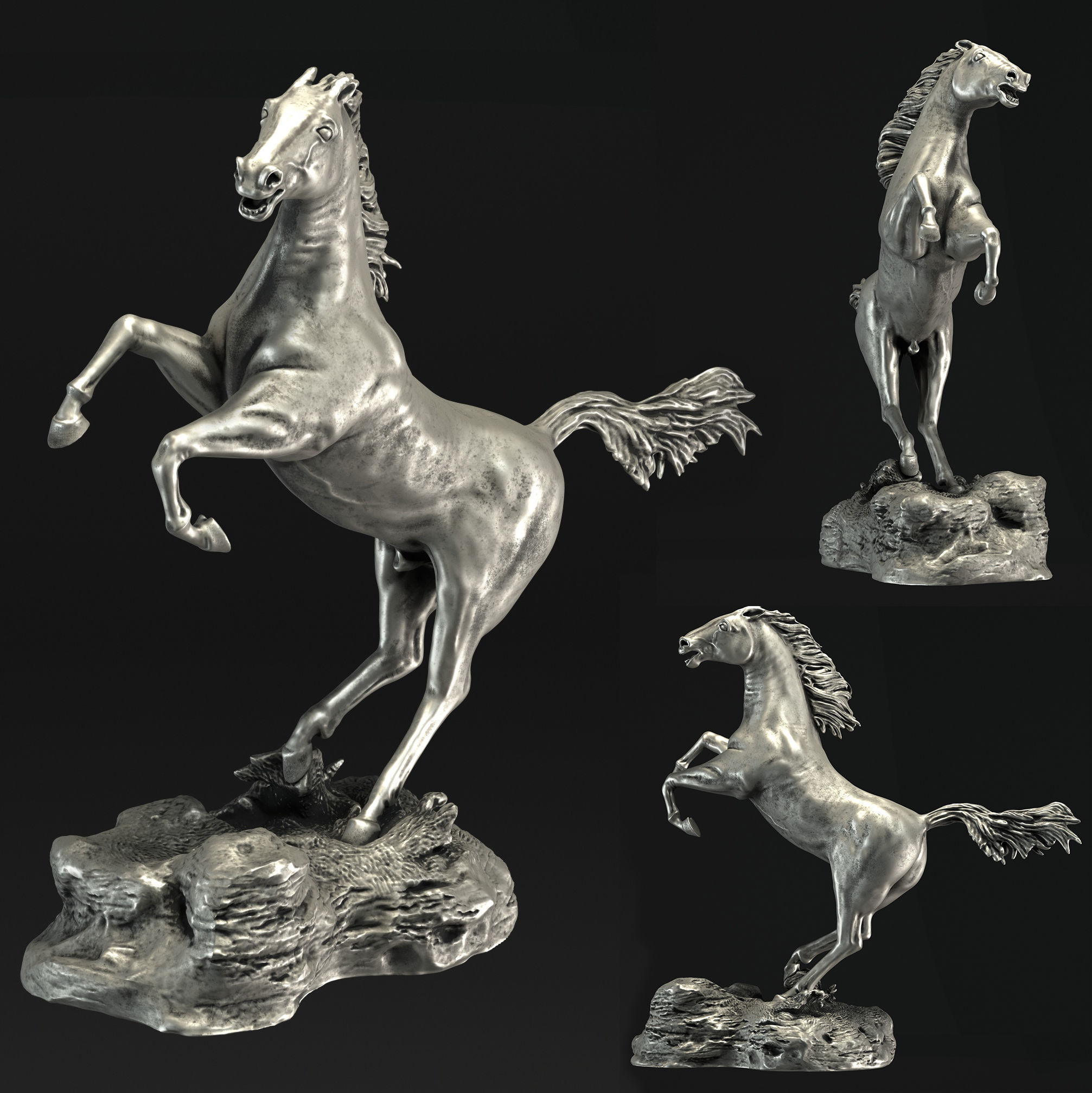 horse sculpture 3D model_2
