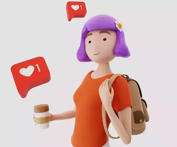 lowpoly human charachter  Low-poly 3D model
