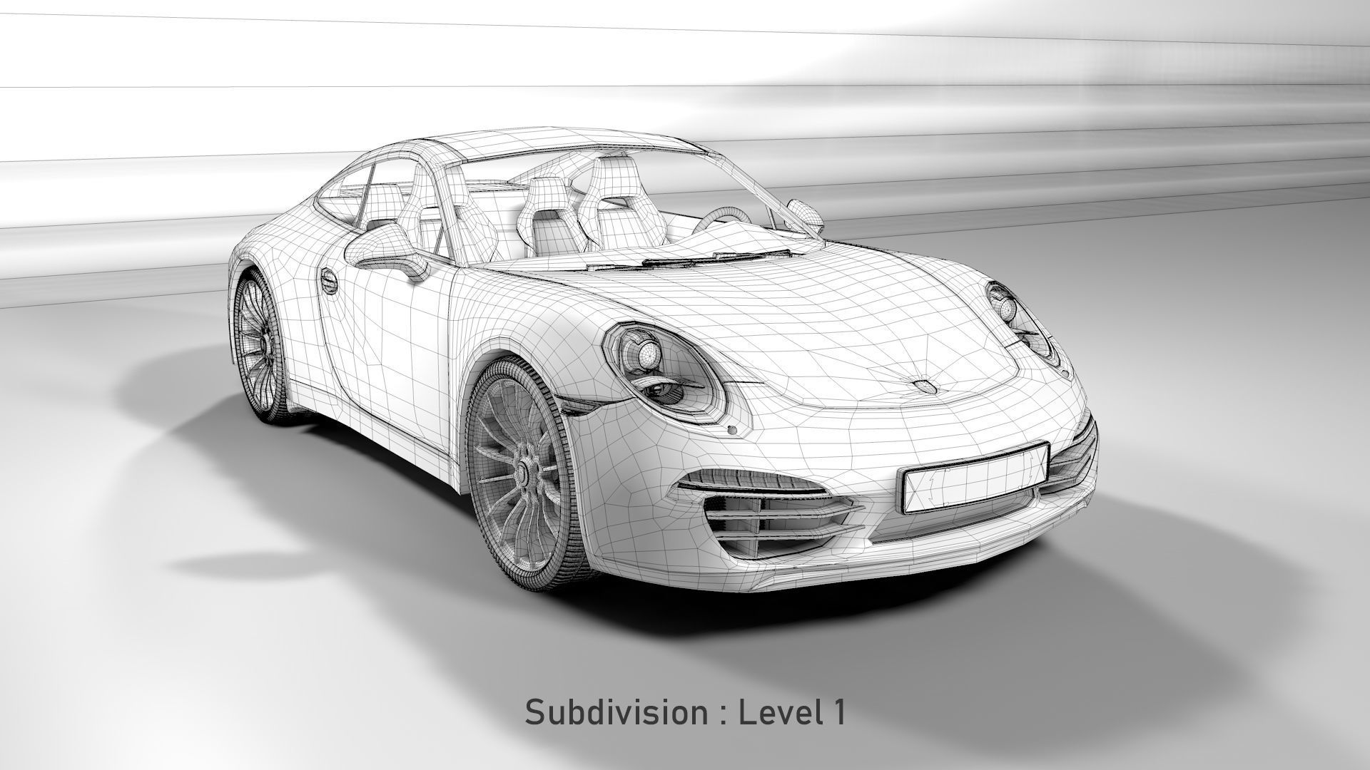 Porsche 911 White 3D model_11
