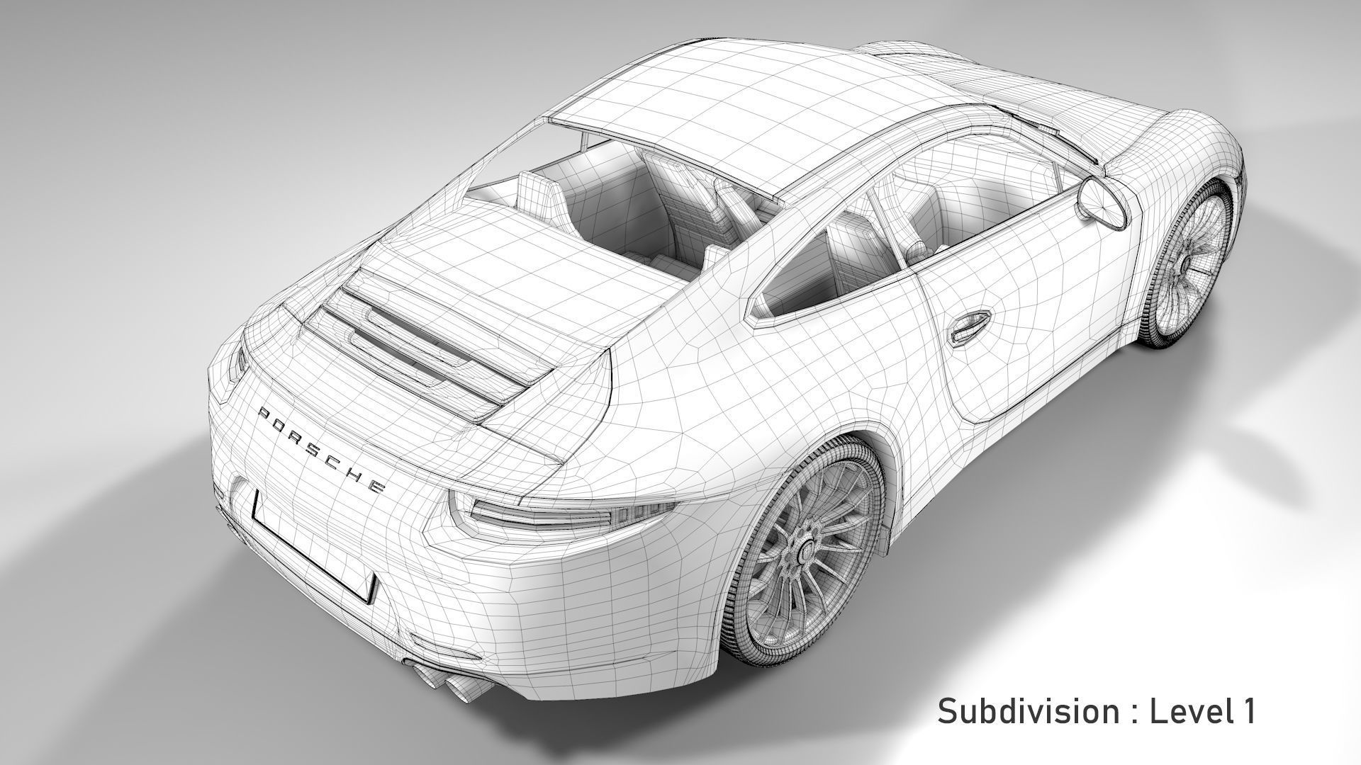 Porsche 911 White 3D model_23