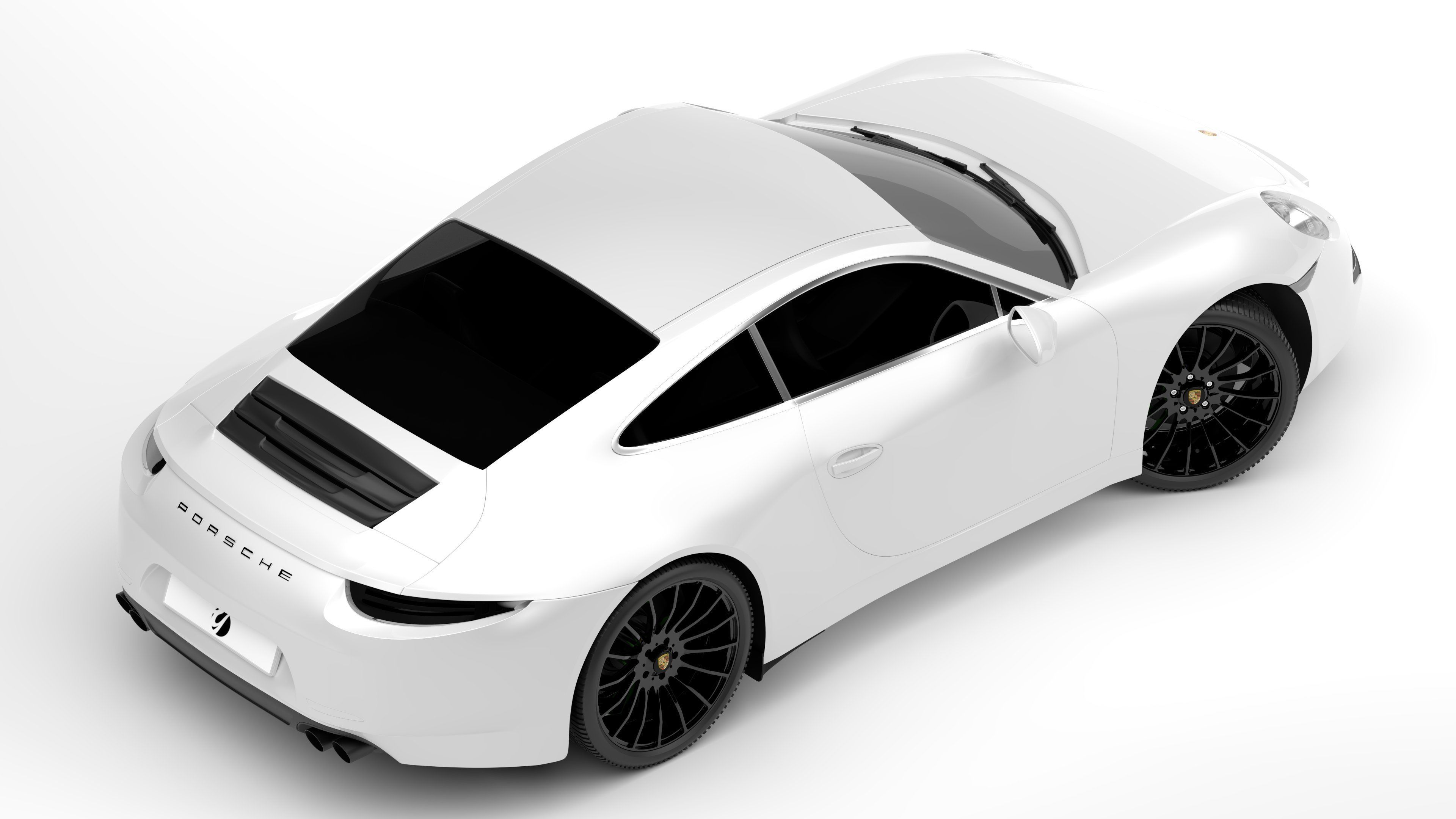 Porsche 911 White 3D model_5