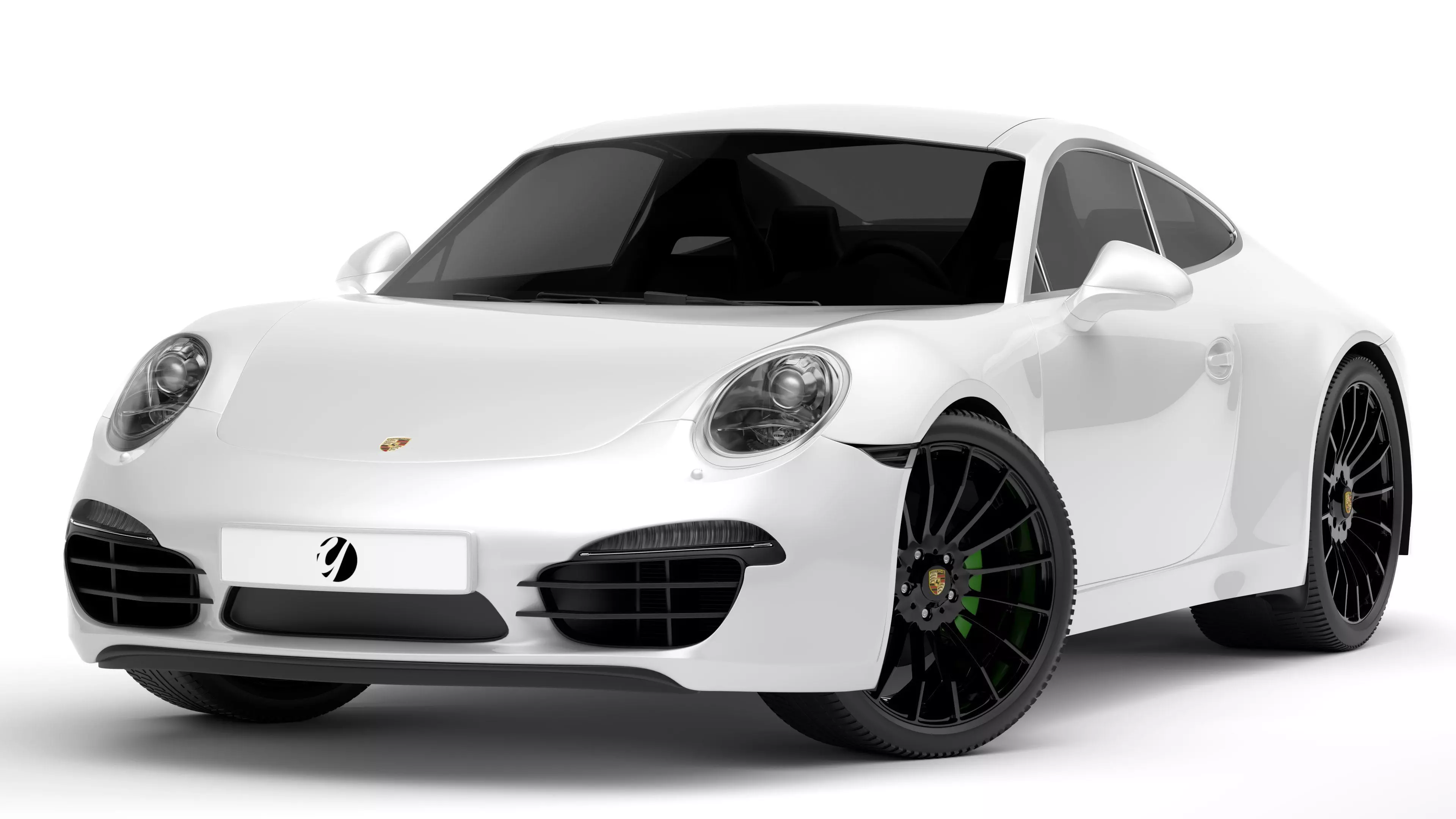 Porsche 911 White 3D model_0