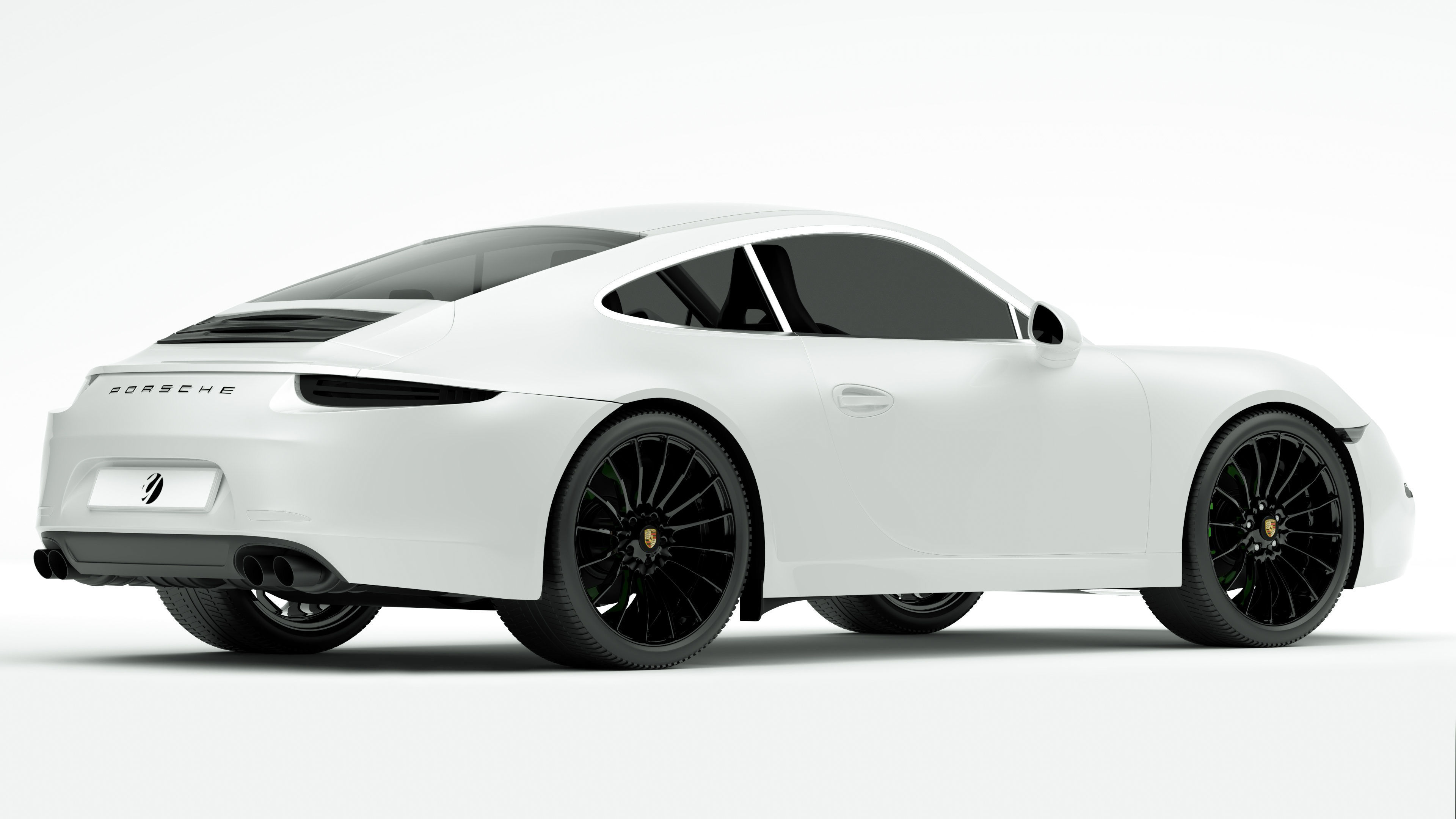 Porsche 911 White 3D model_3