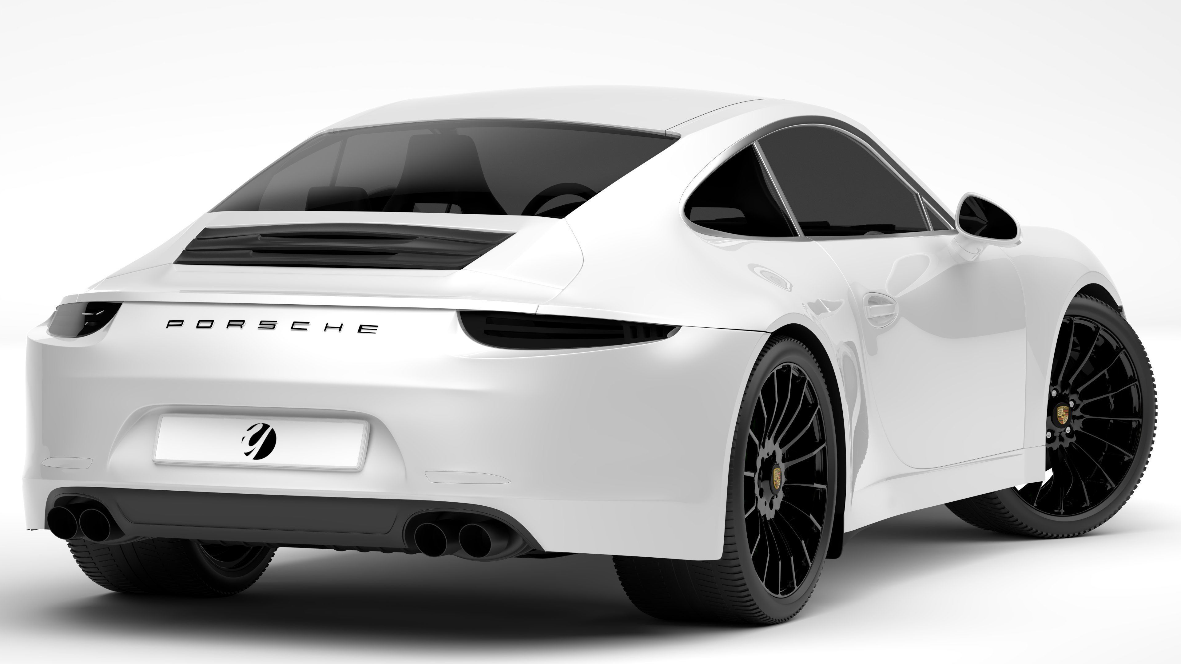 Porsche 911 White 3D model_1