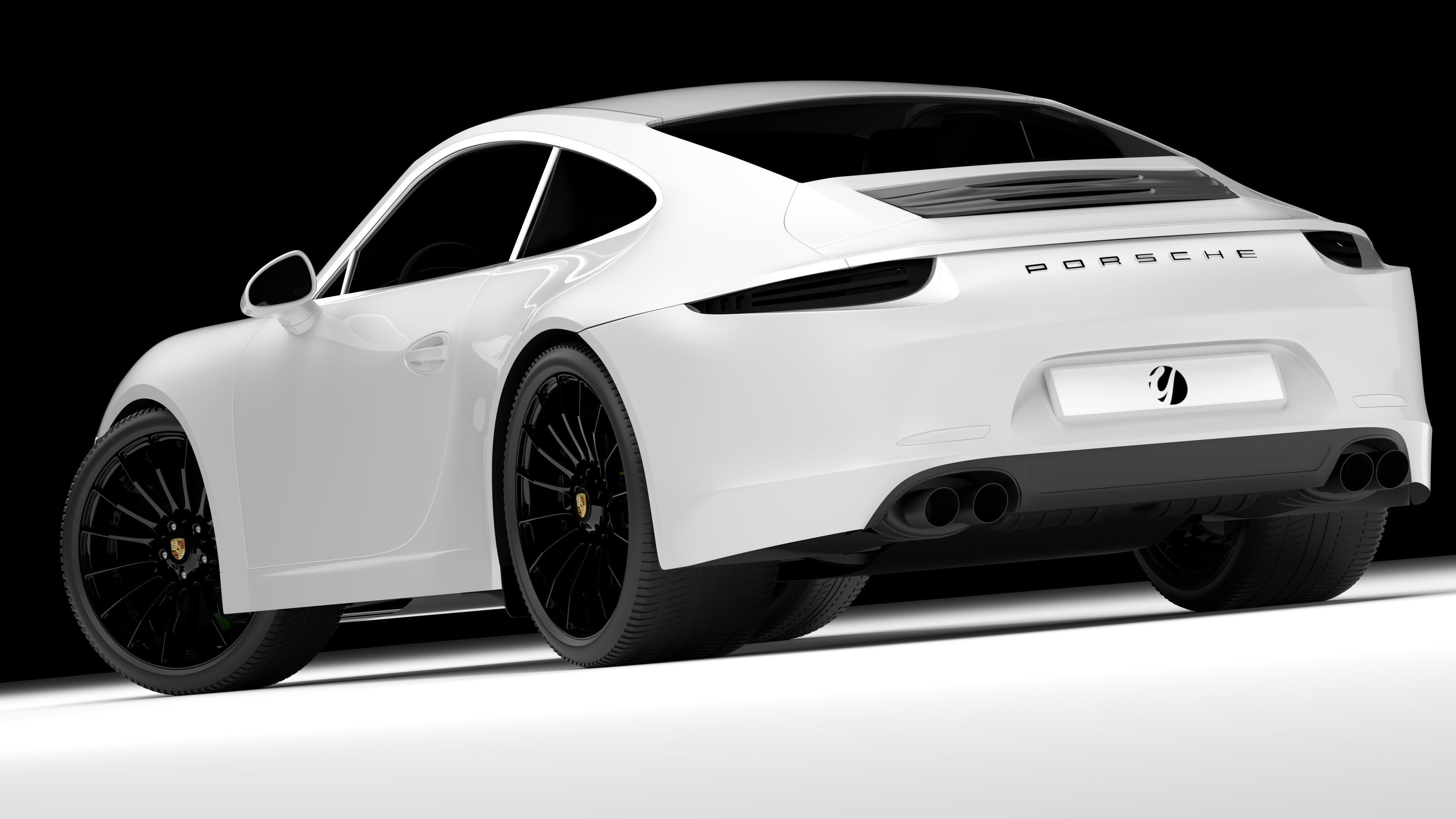 Porsche 911 White 3D model_6