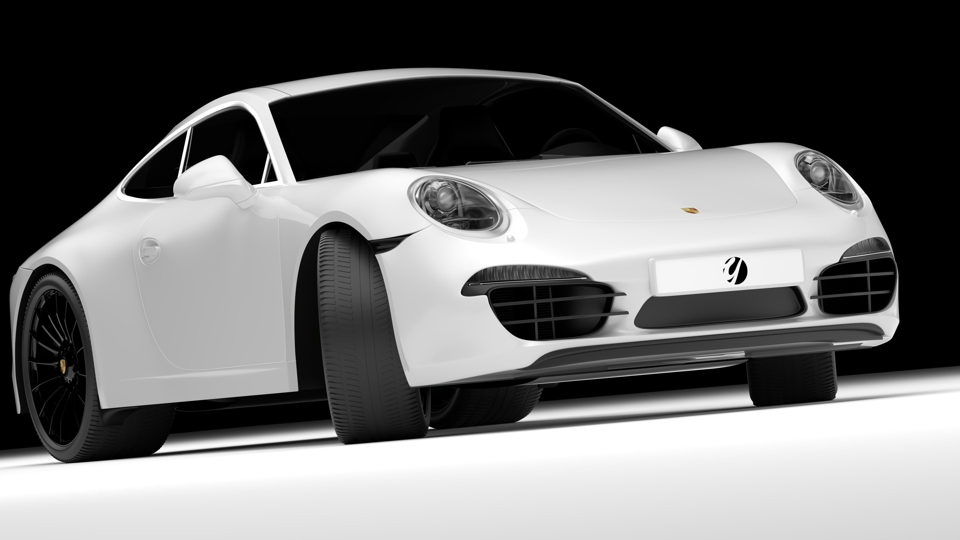 Porsche 911 White 3D model_7