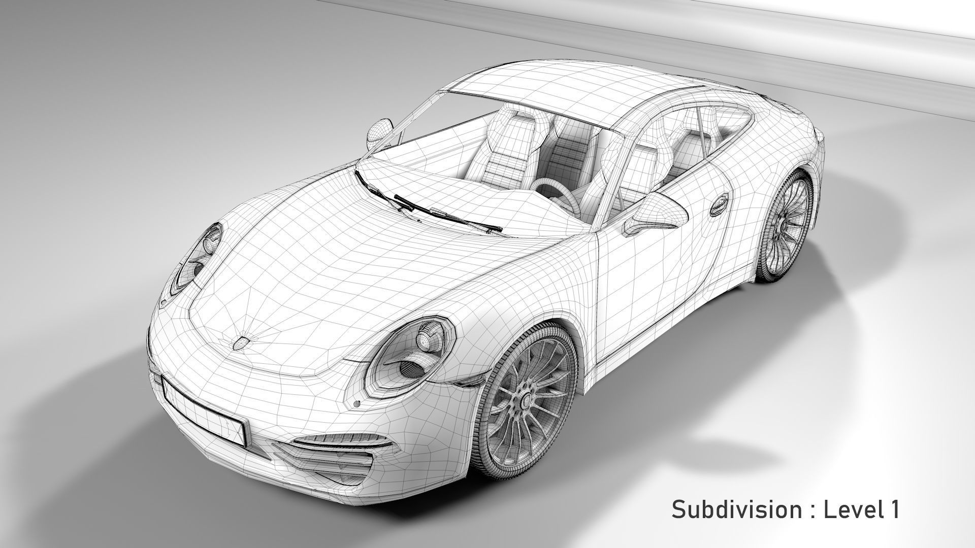 Porsche 911 White 3D model_17