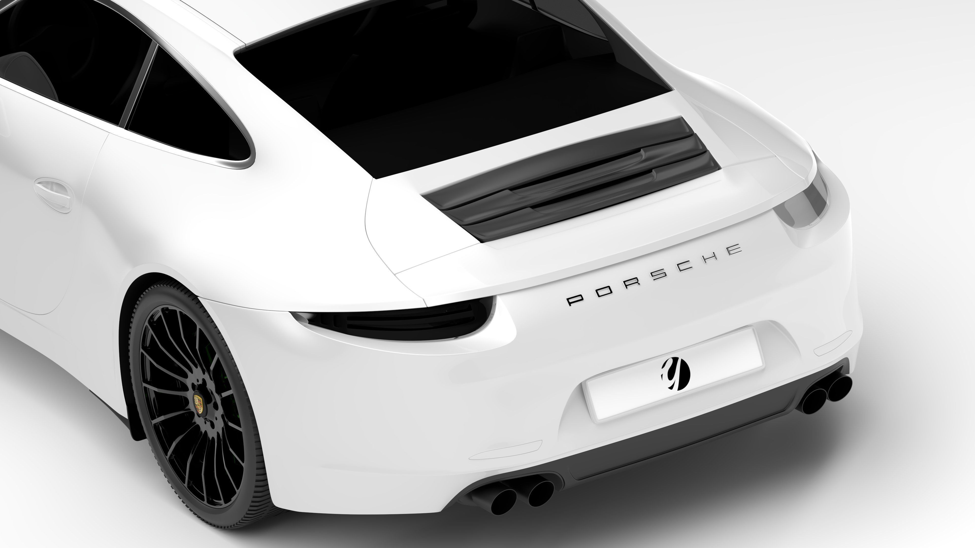 Porsche 911 White 3D model_9