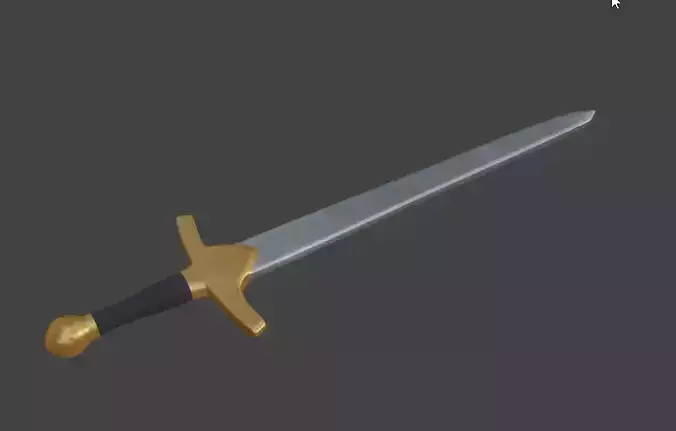 iron sword with a golden hilt