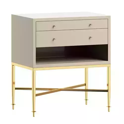 Cathryn C nightstand with gold legs and drawers