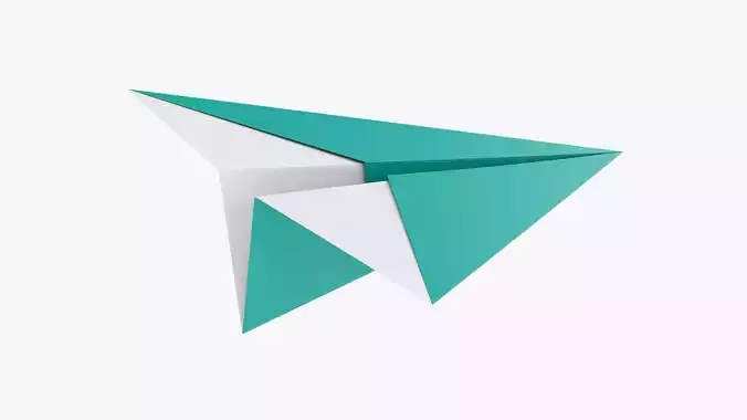 Paper airplane 02 3D model