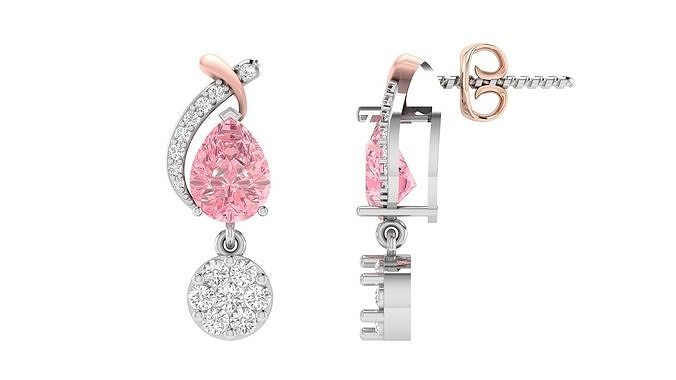 Light Weight Diamond Earrings 3D print model