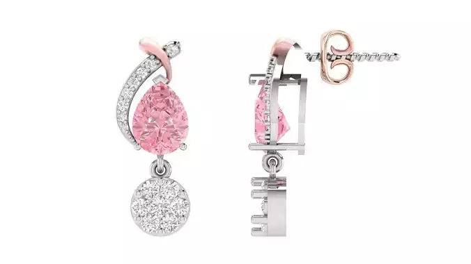 Light Weight Diamond Earrings 3D print model