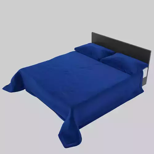 Blue Bed Free 3D model