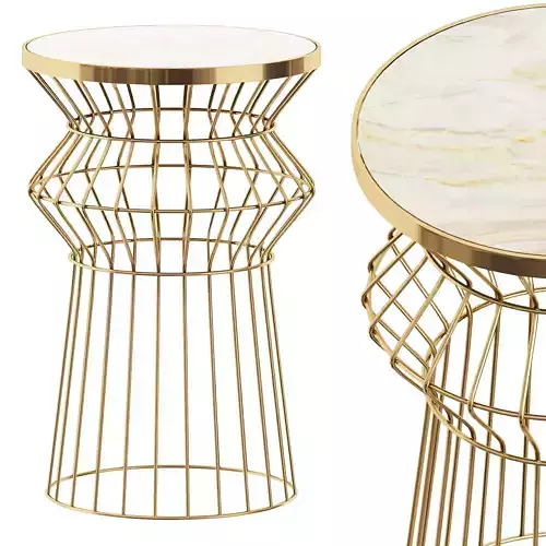 Cleo C gold wire side table