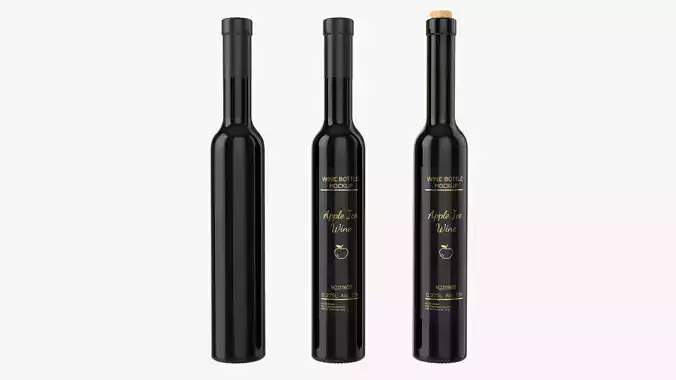 Wine bottle mockup 17 3D model