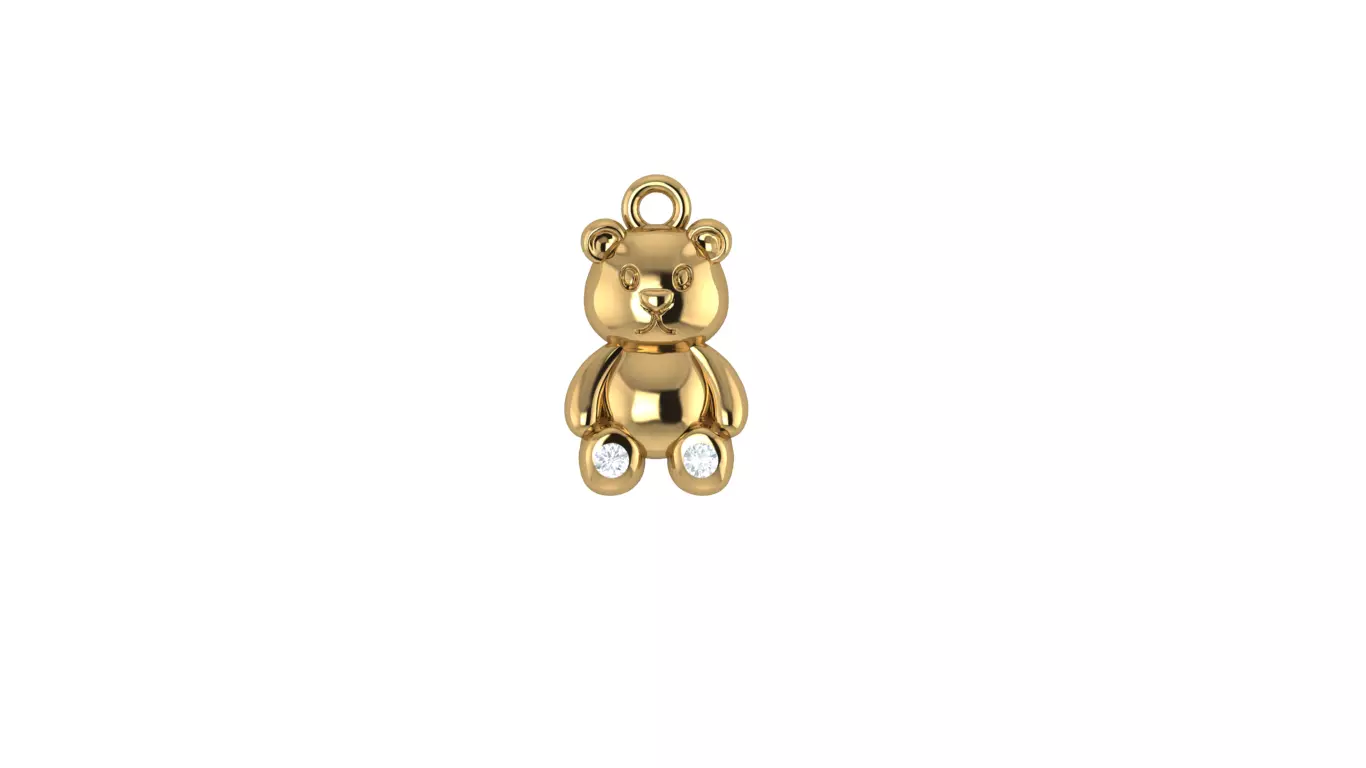 Teddy Pendant 3D print model_0