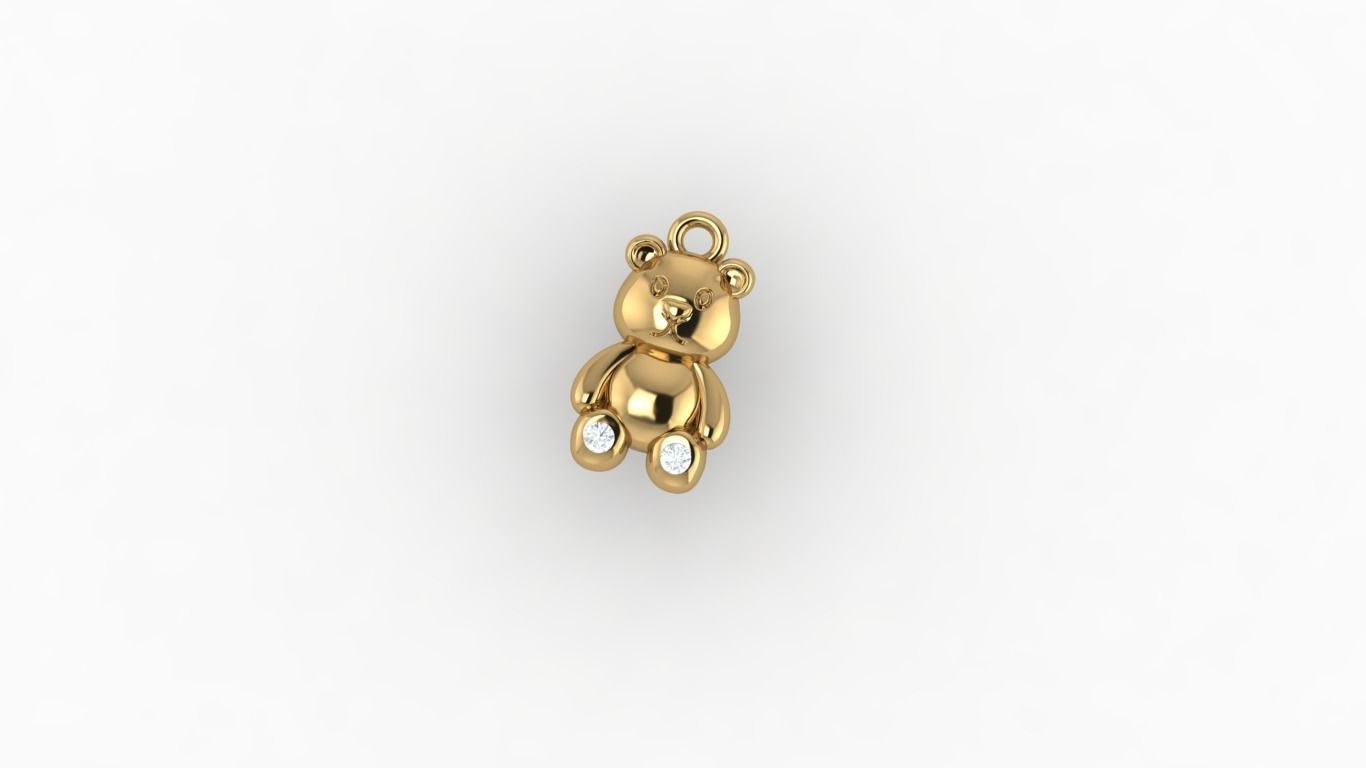 Teddy Pendant 3D print model_1