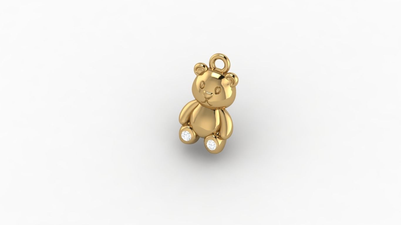 Teddy Pendant 3D print model_2
