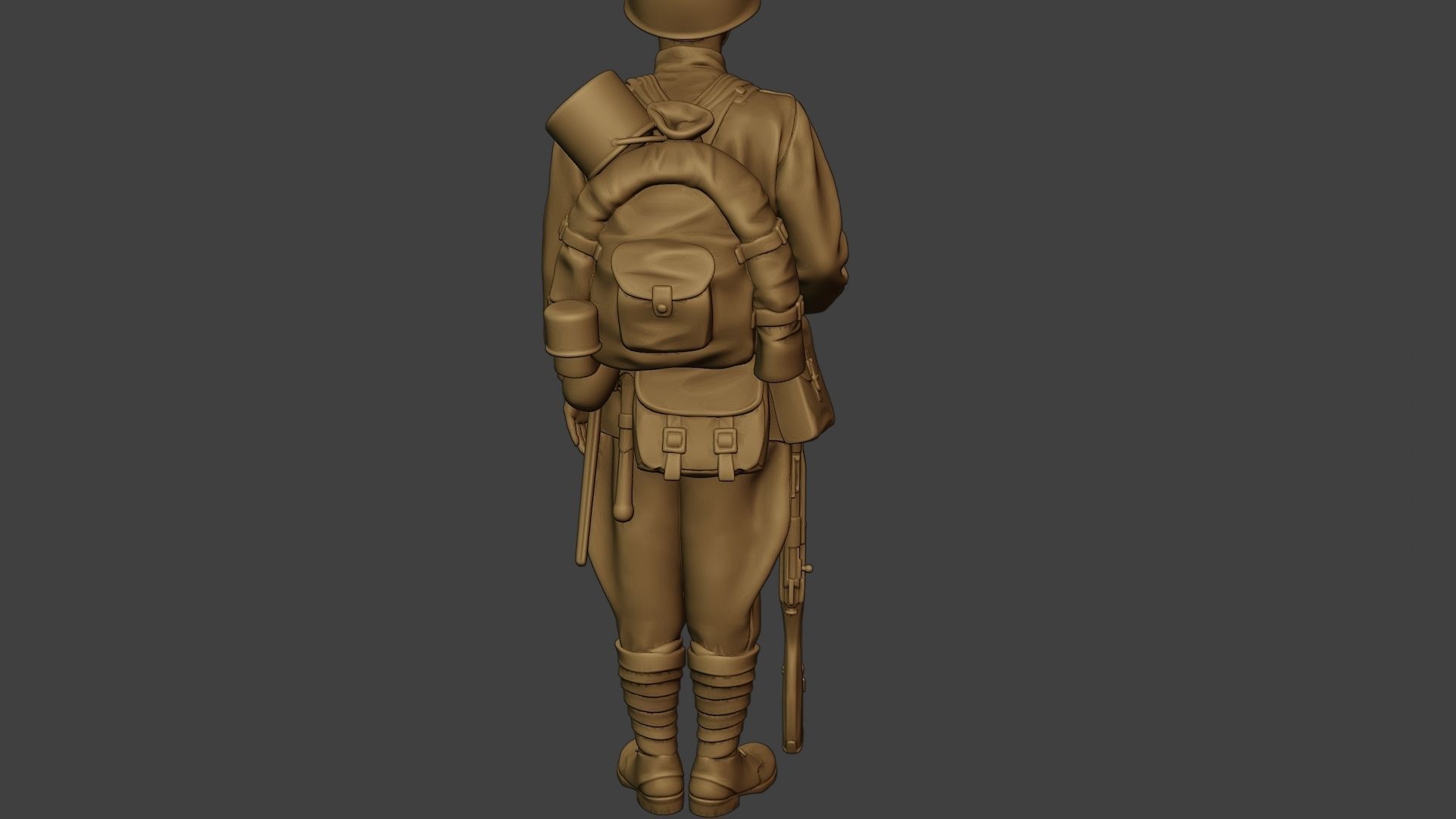 Russian soldier ww2 Attention R1 3D print model_25