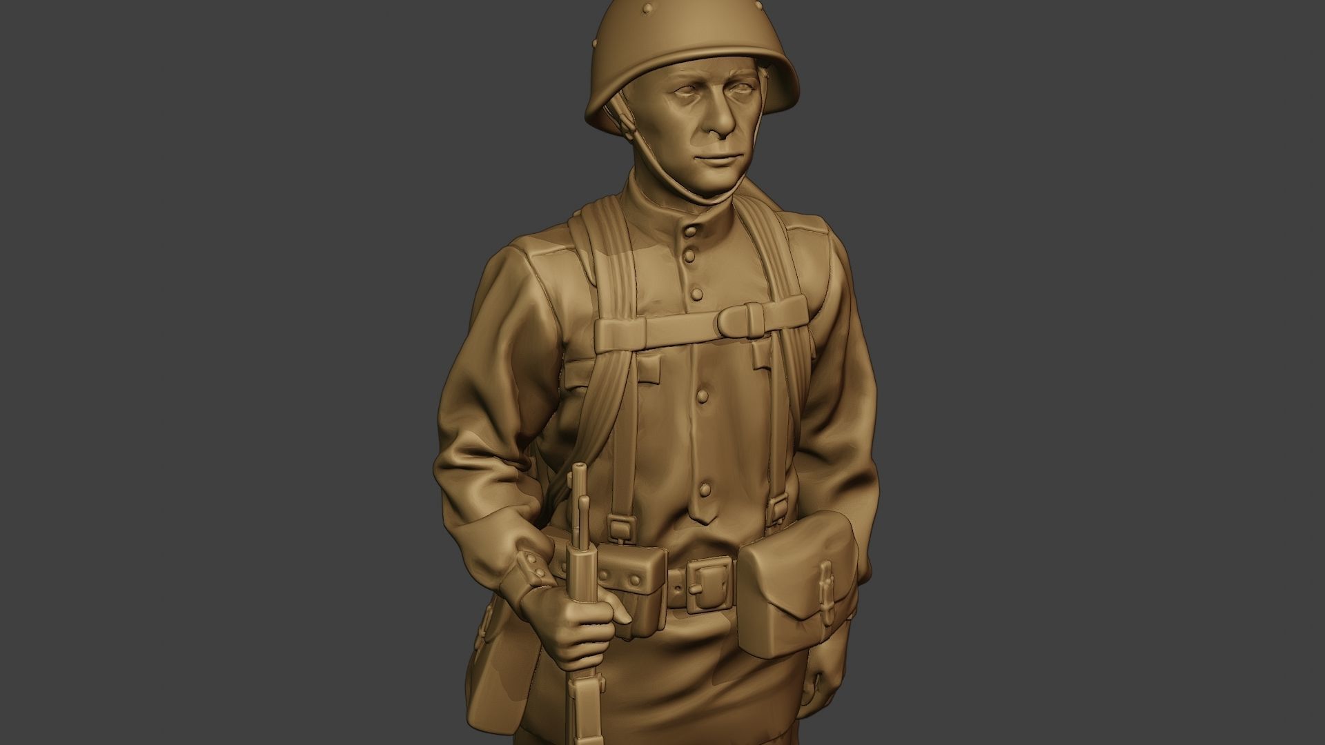 Russian soldier ww2 Attention R1 3D print model_19