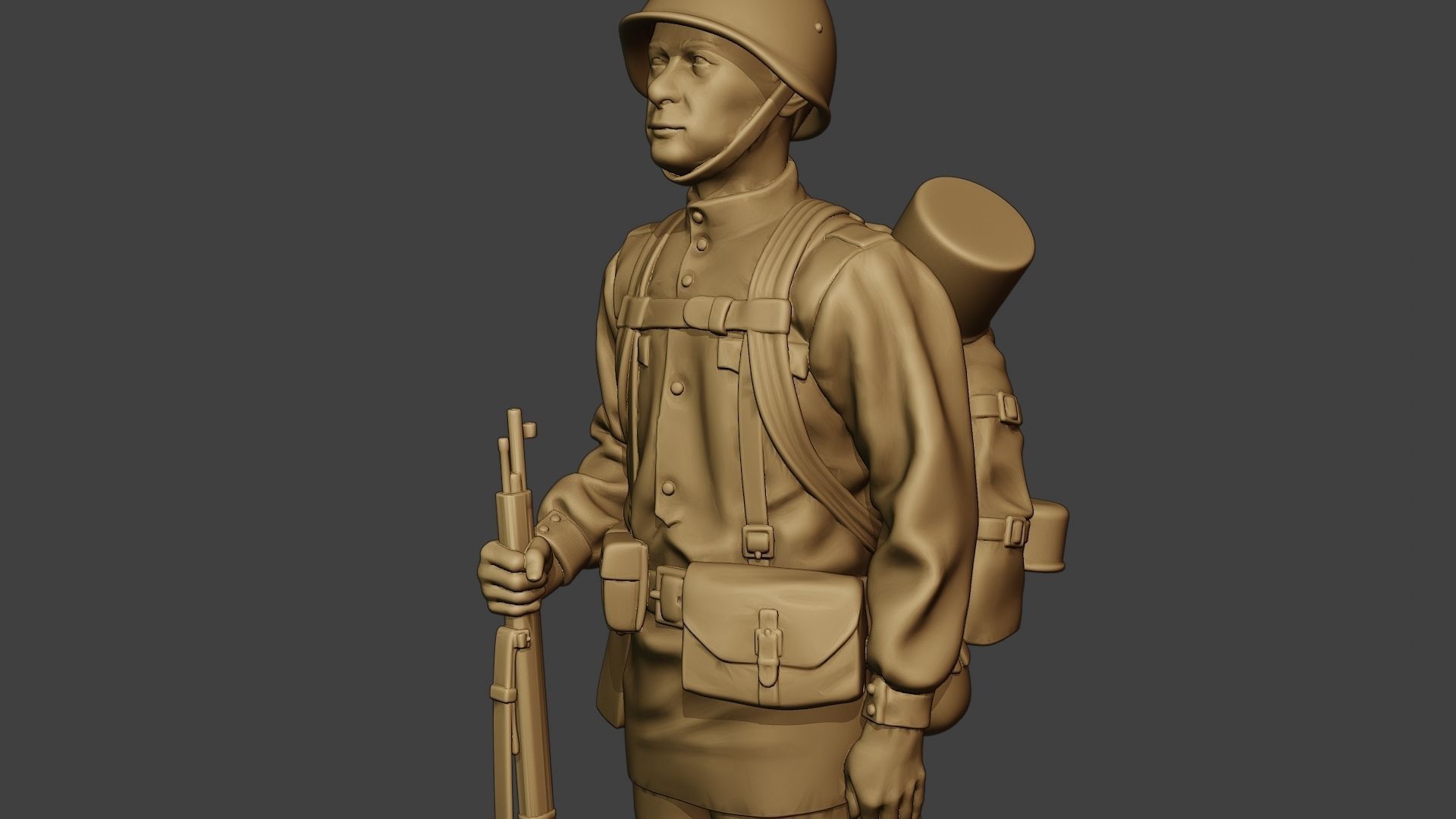 Russian soldier ww2 Attention R1 3D print model_18