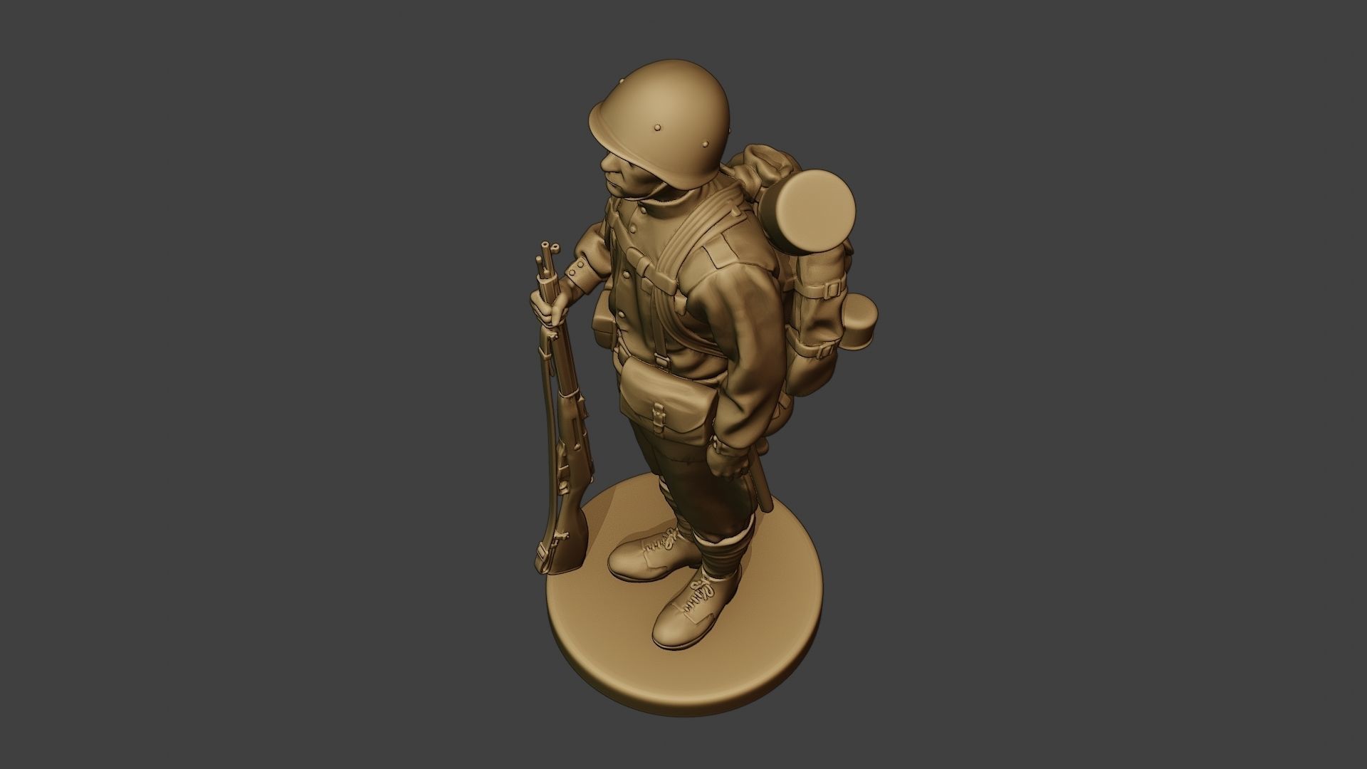 Russian soldier ww2 Attention R1 3D print model_15