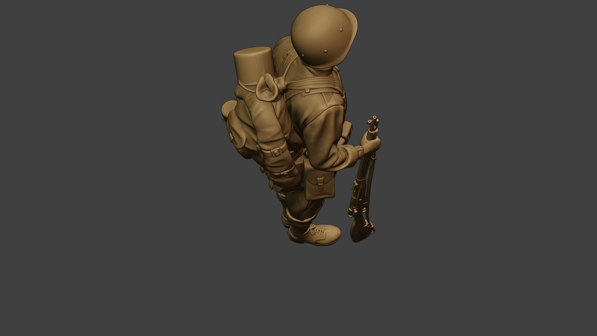 Russian soldier ww2 Attention R1 3D print model_23