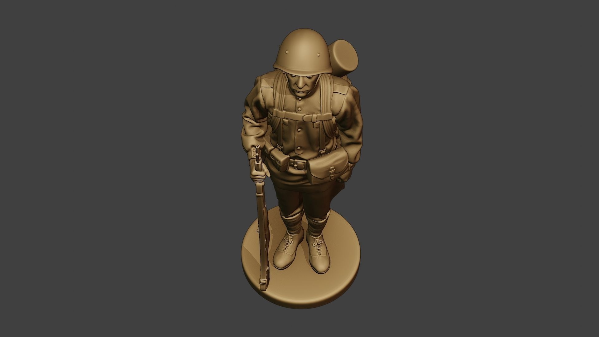 Russian soldier ww2 Attention R1 3D print model_14