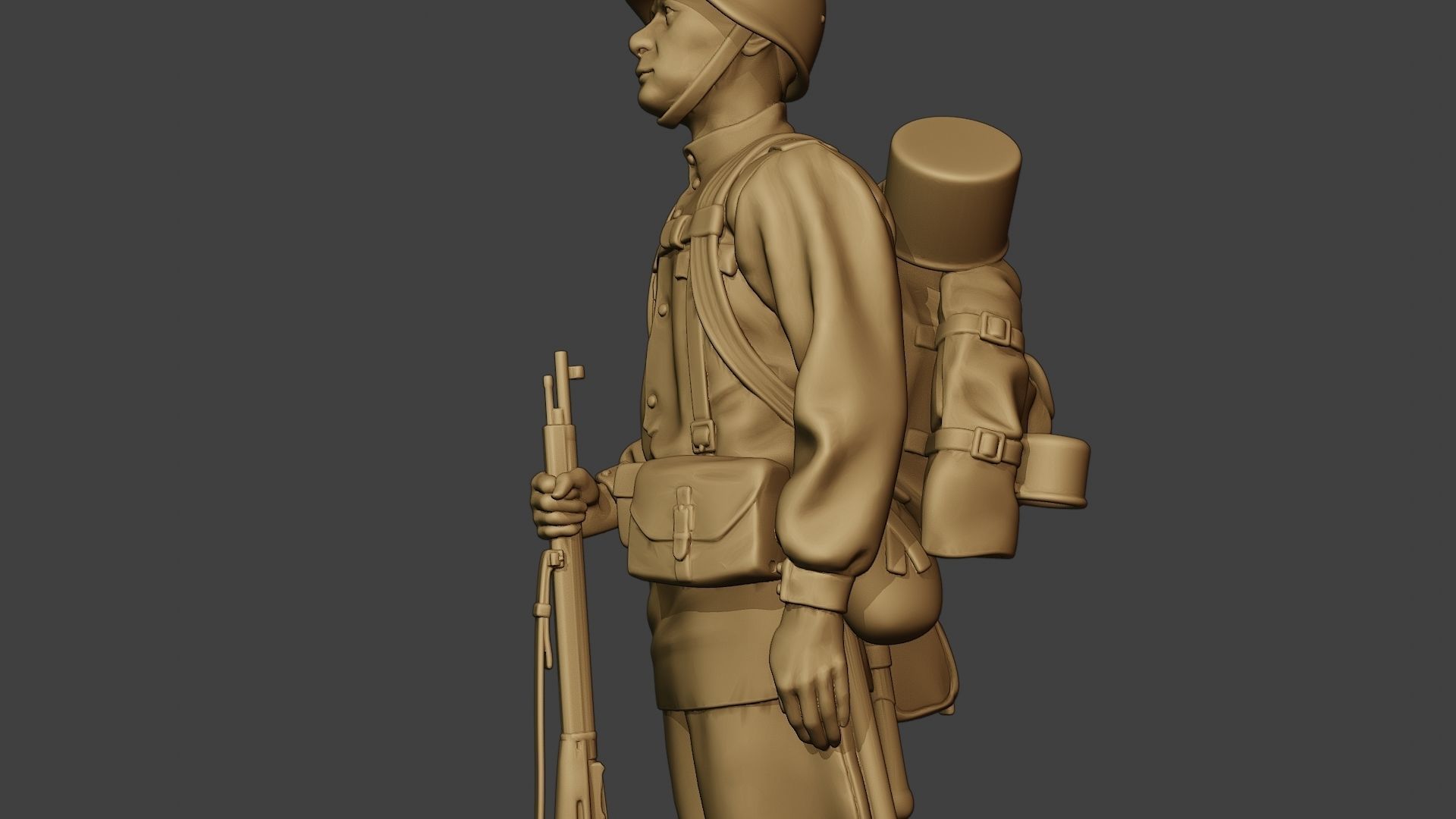 Russian soldier ww2 Attention R1 3D print model_17