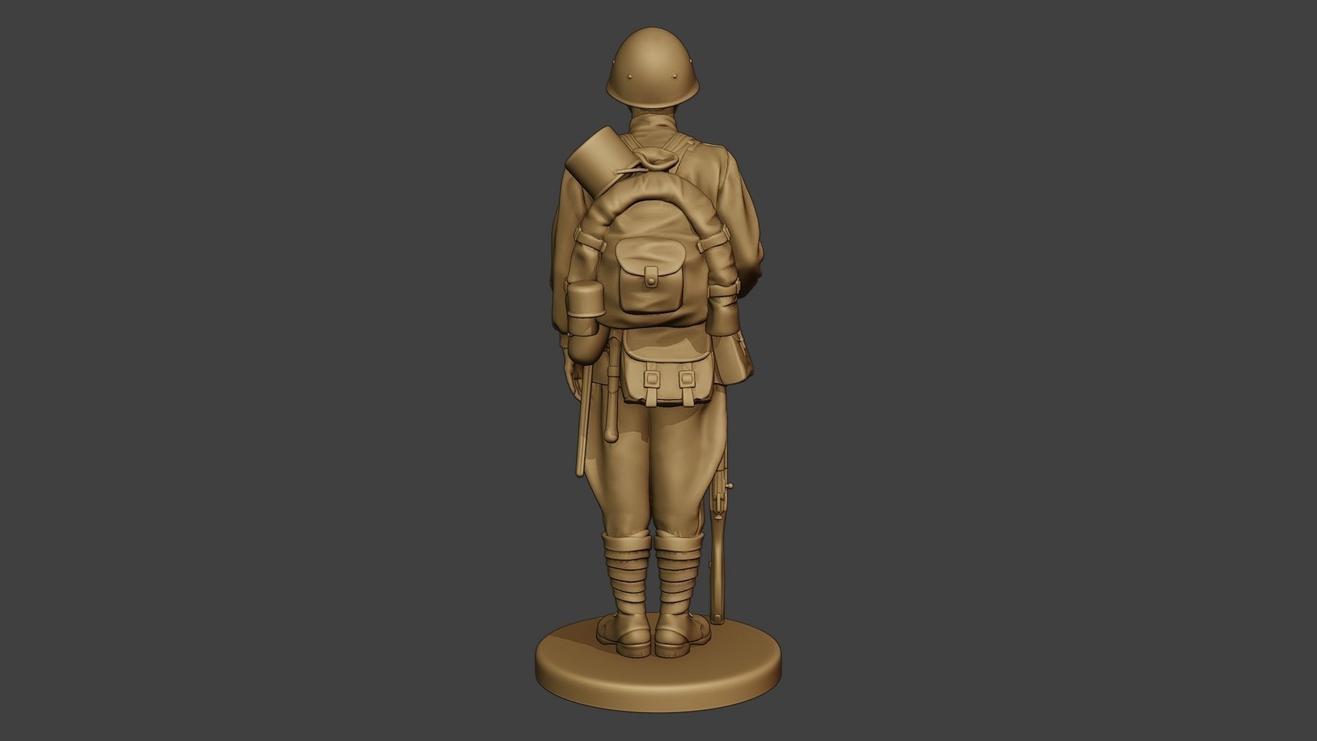 Russian soldier ww2 Attention R1 3D print model_6