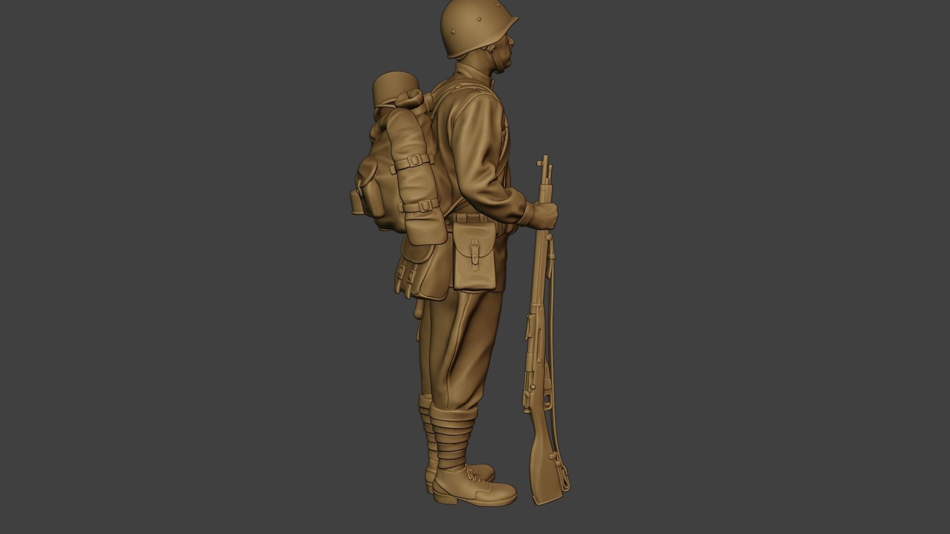 Russian soldier ww2 Attention R1 3D print model_31