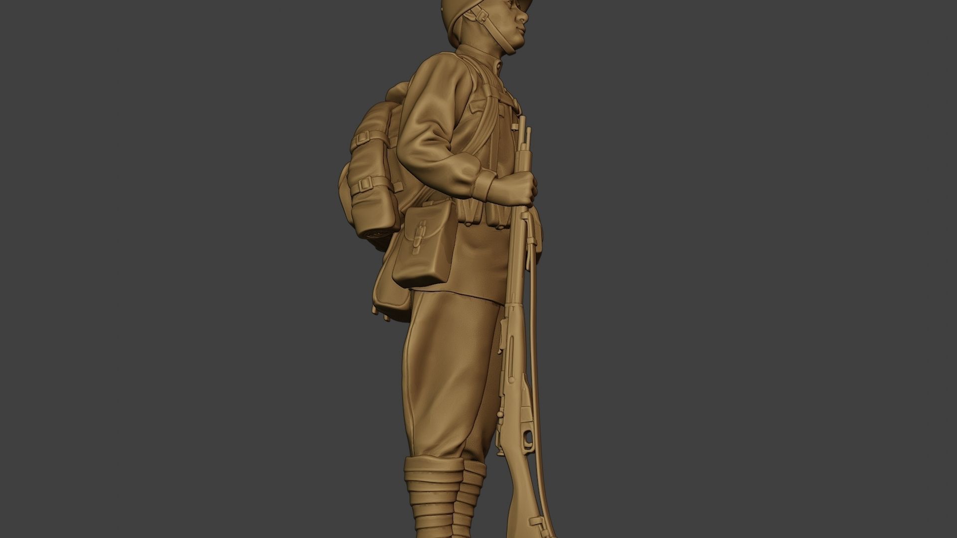 Russian soldier ww2 Attention R1 3D print model_29
